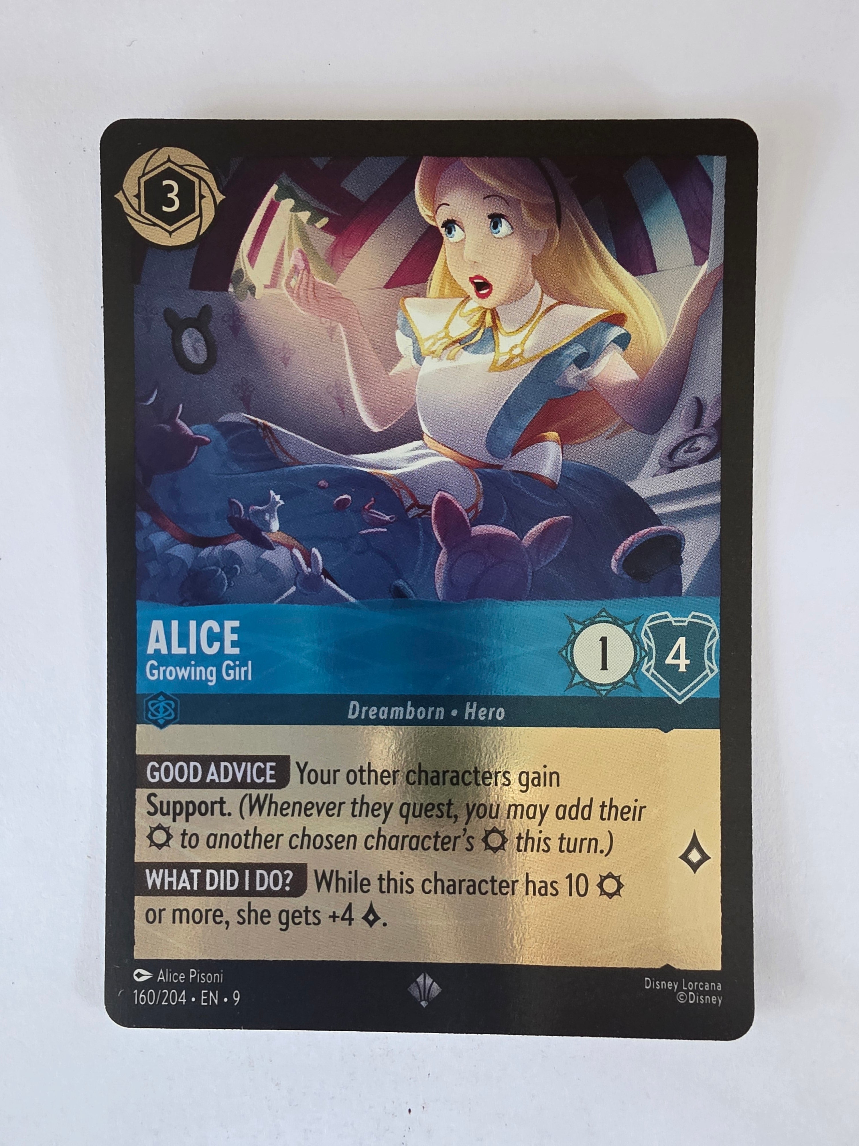 Disney Lorcana | Fabled | 160/204 | COLDFOIL | Alice - Growing Girl | Super Rare