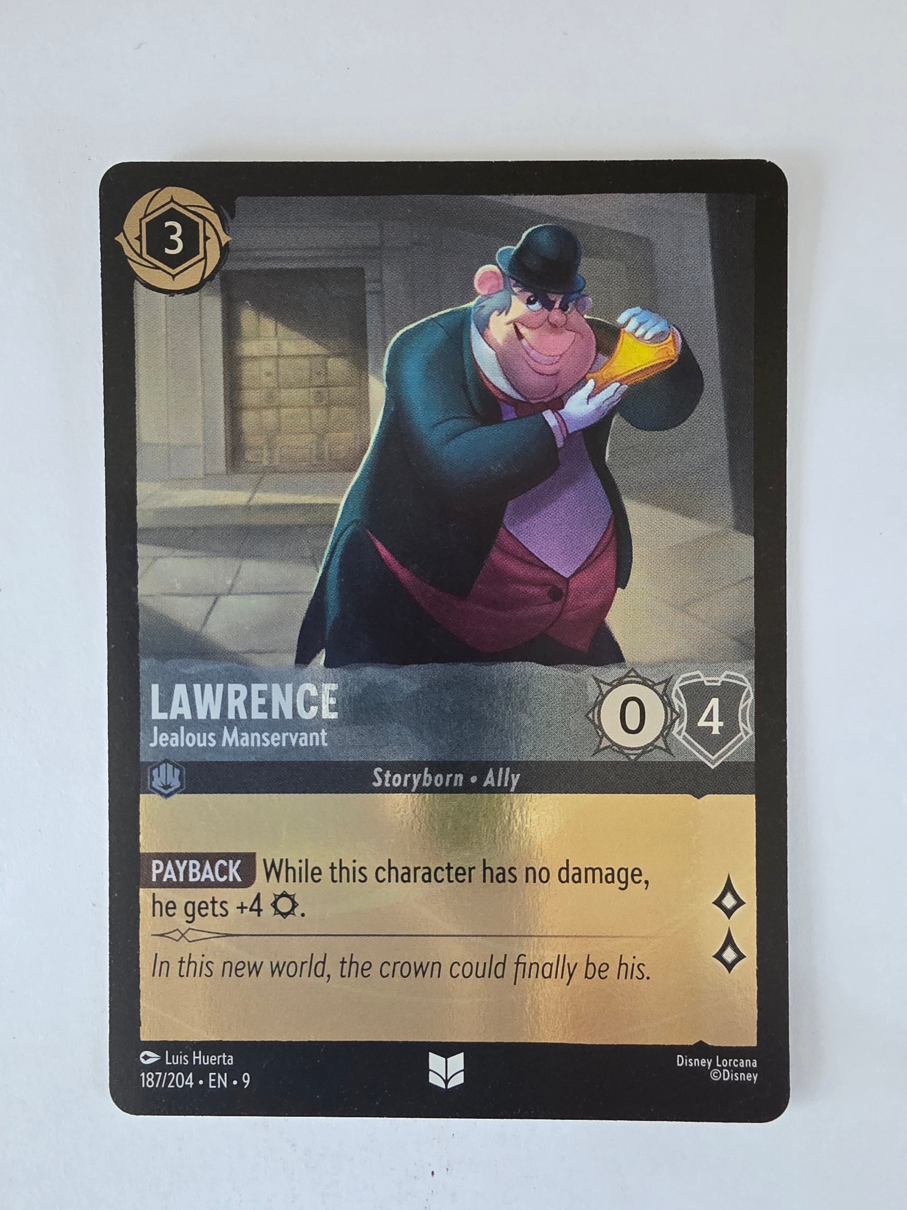 Lorcana |Fabled 187/204 |COLDFOIL |Lawrence - Jealous Manservant |Uncommon