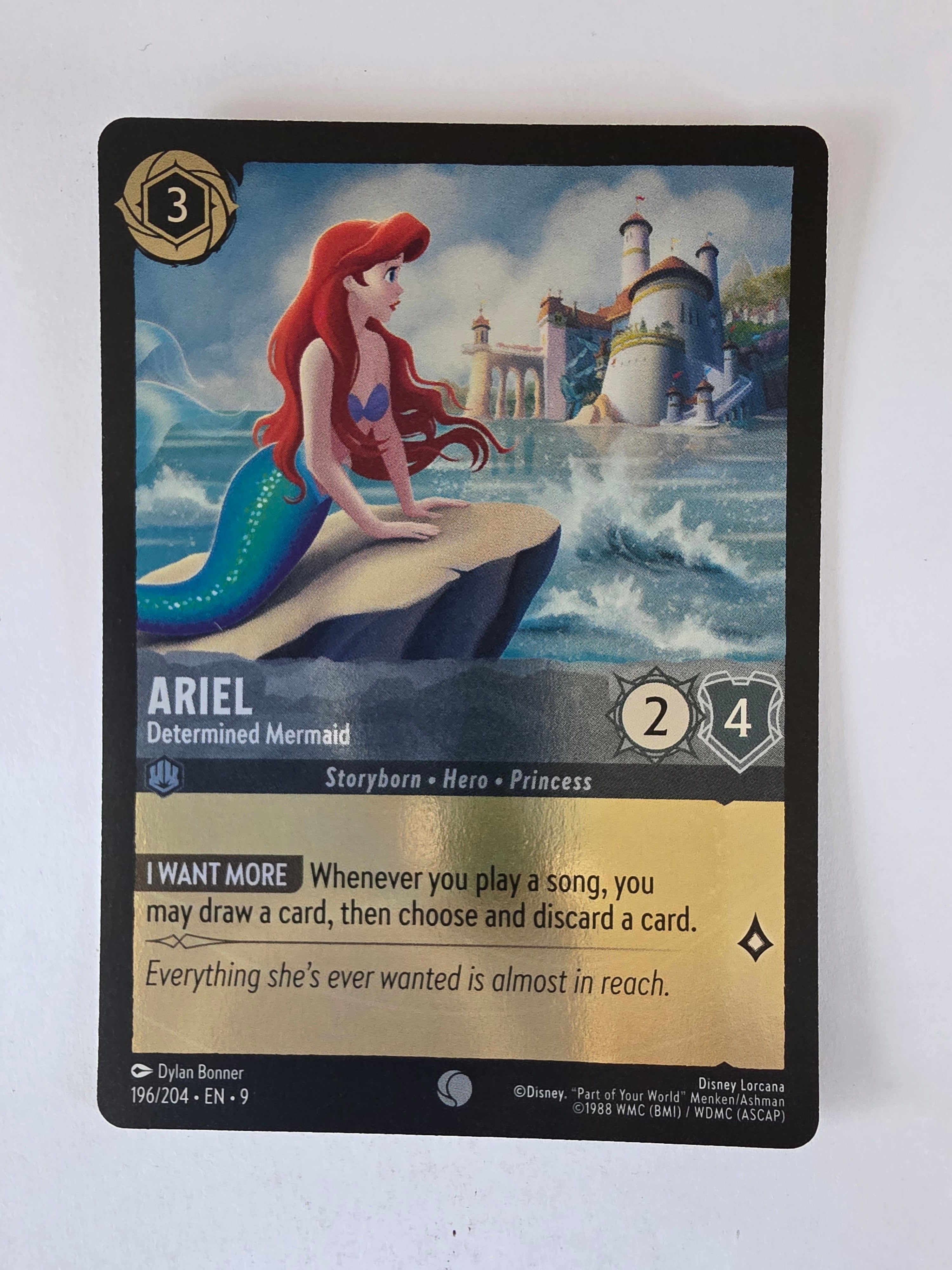 Disney Lorcana | Fabled | 196/204 |COLDFOIL |Ariel - Determined Mermaid | Common