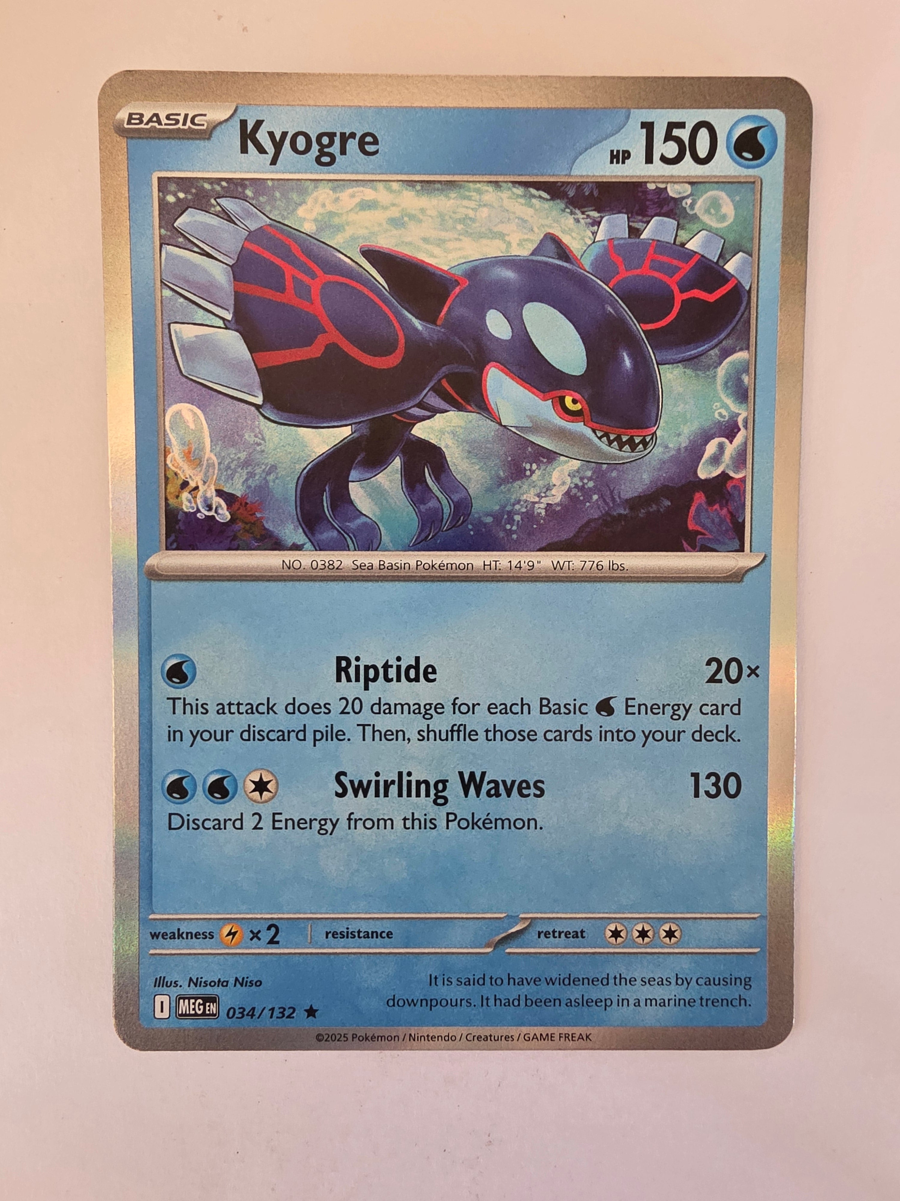 Pokemon TCG Mega Evolutions | #034/132 | Kyogre | Rare