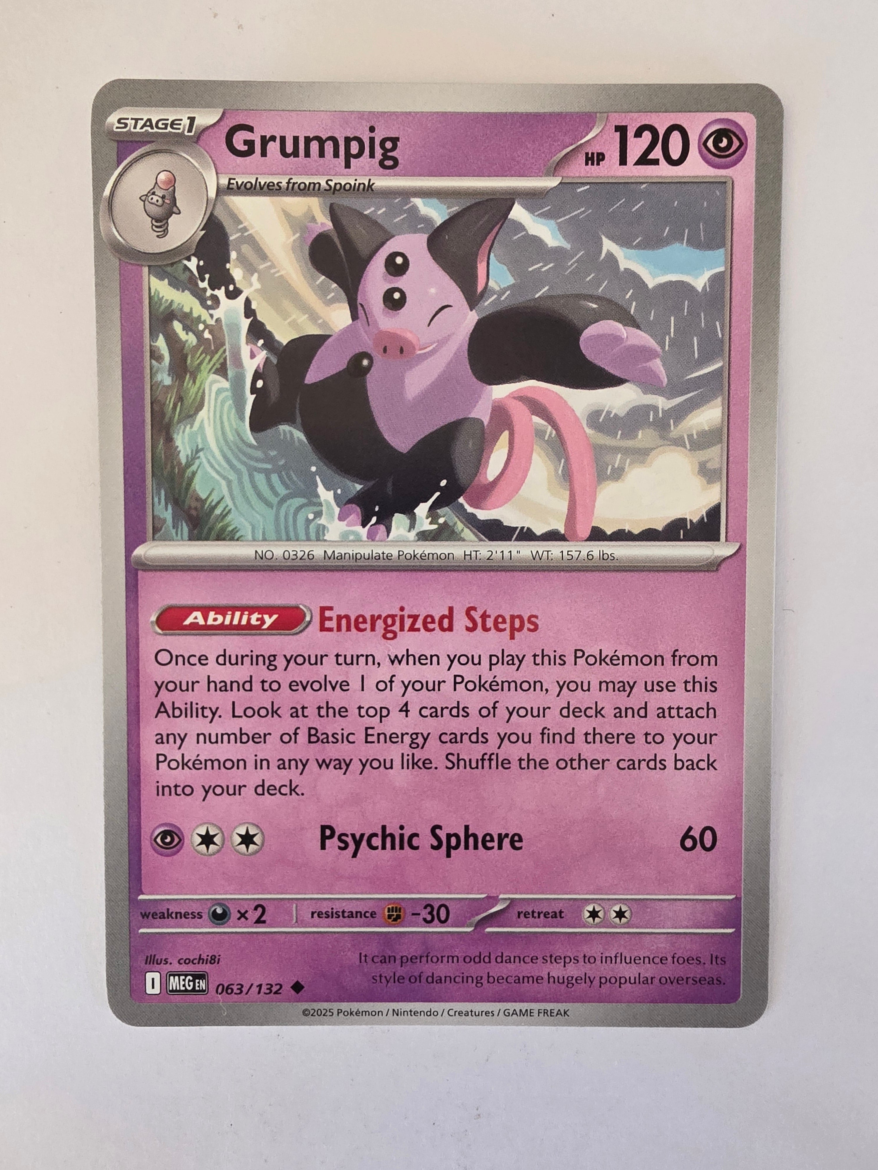 Pokemon TCG Mega Evolutions | #063/132 | Grumpig | Uncommon