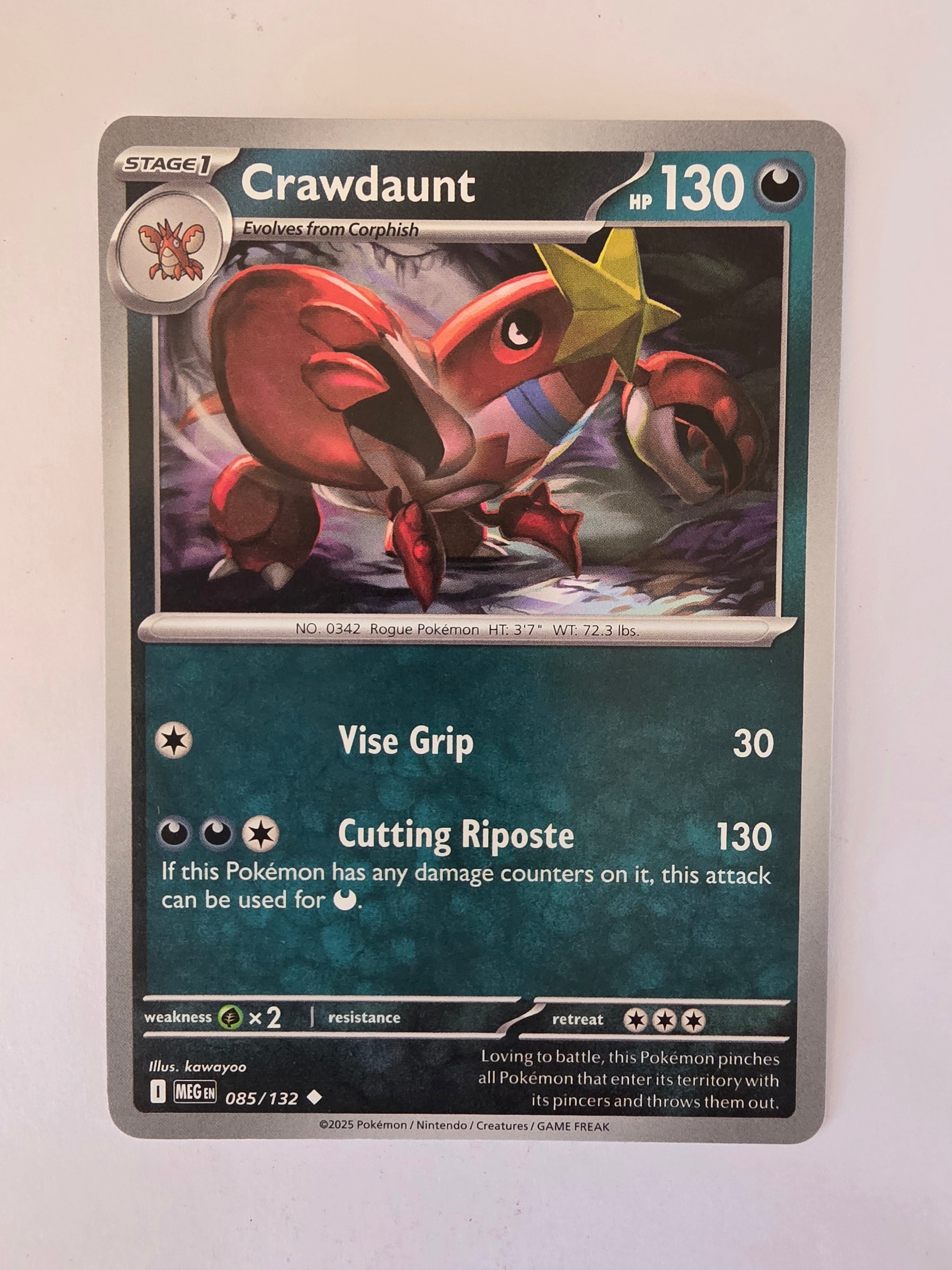 Pokemon TCG Mega Evolutions | #085/132 | Crawdaunt | Uncommon