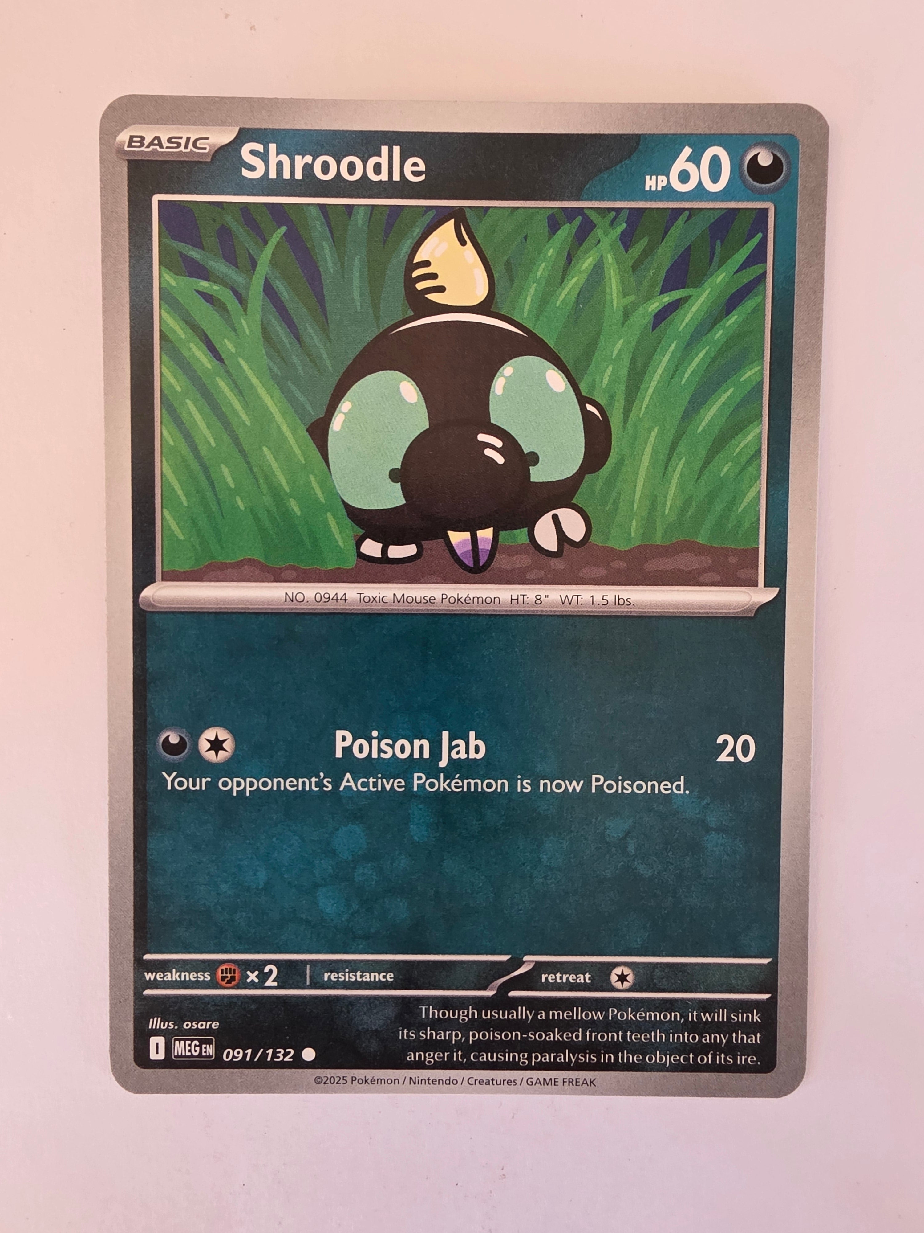 Pokemon TCG Mega Evolutions | #091/132 | Shroodle | Common