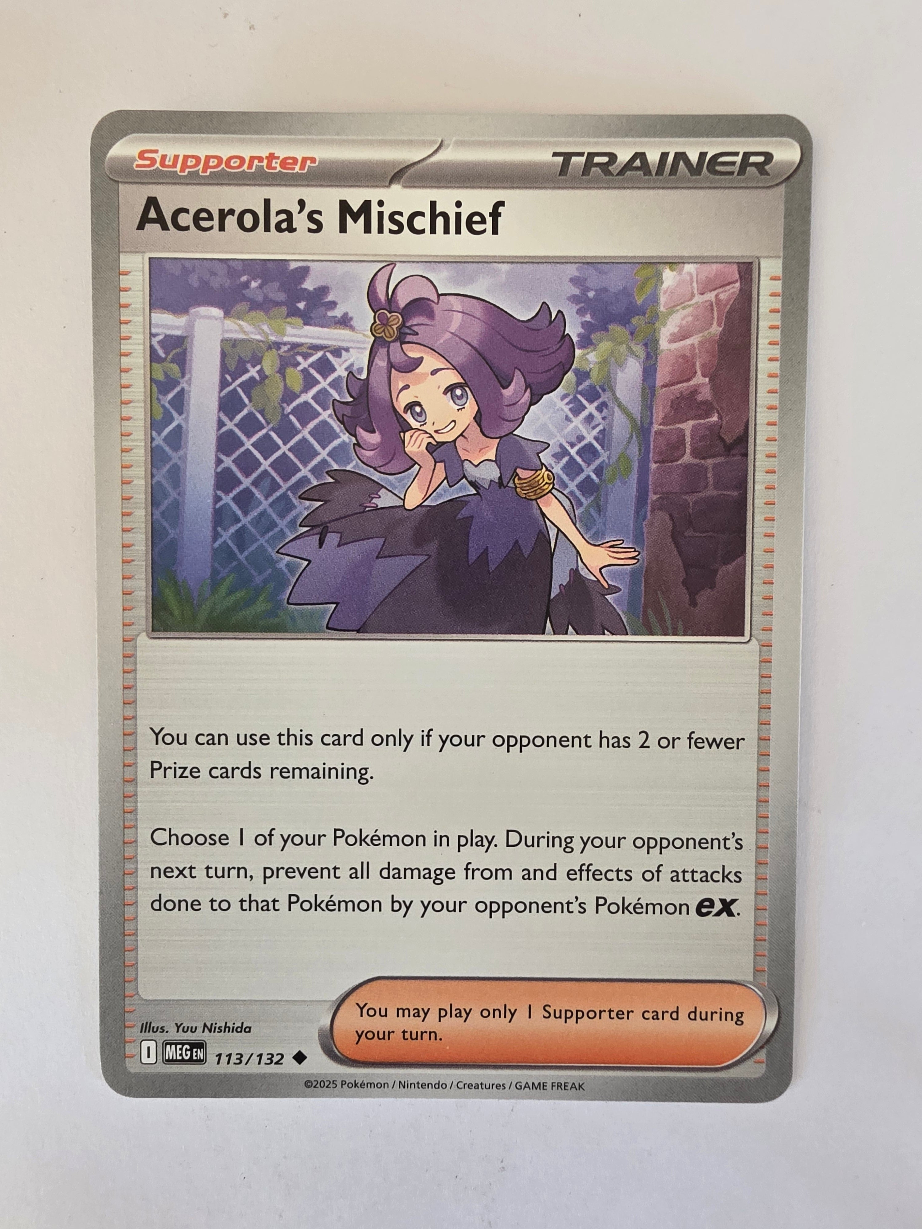Pokemon TCG Mega Evolutions | #113/132 | Acerola's Mischief | Uncommon