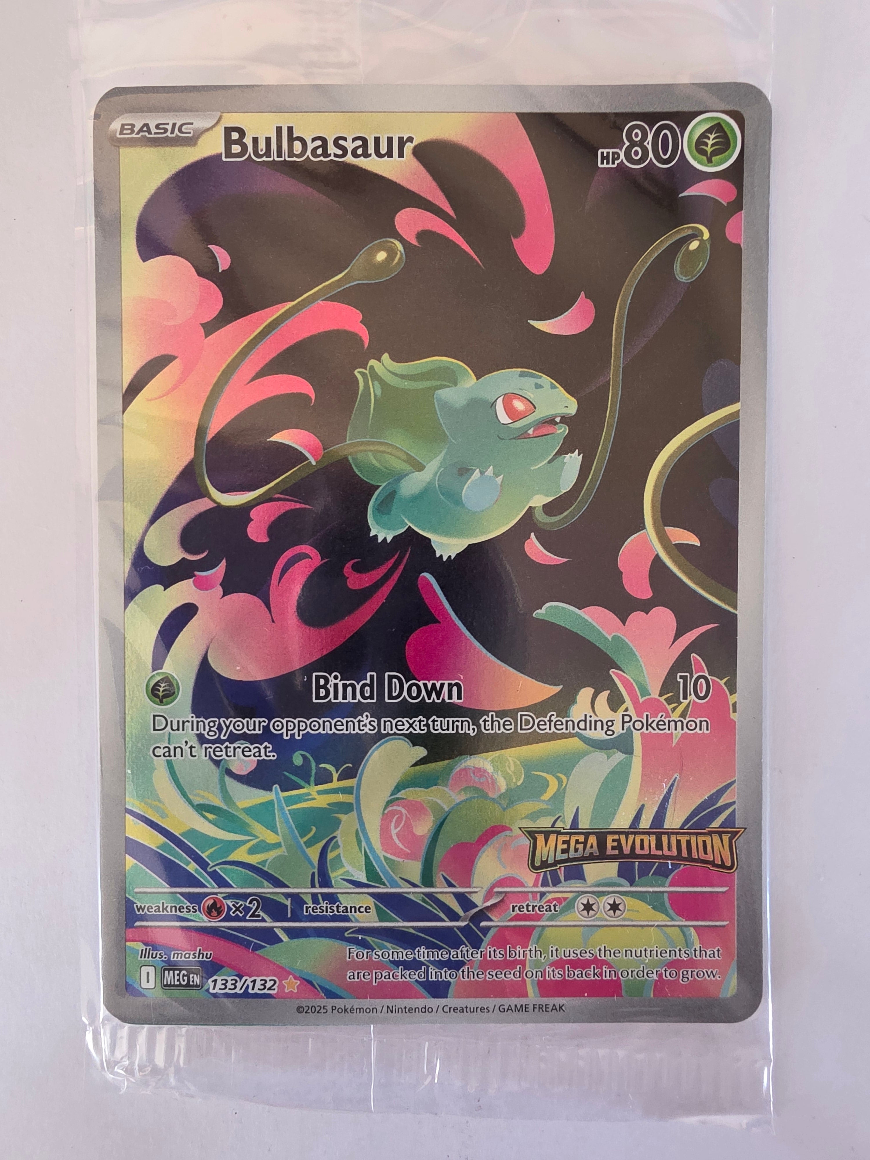 Pokemon Mega Evolutions #133 Bulbasaur Illustration Rare Stamped Box Topper