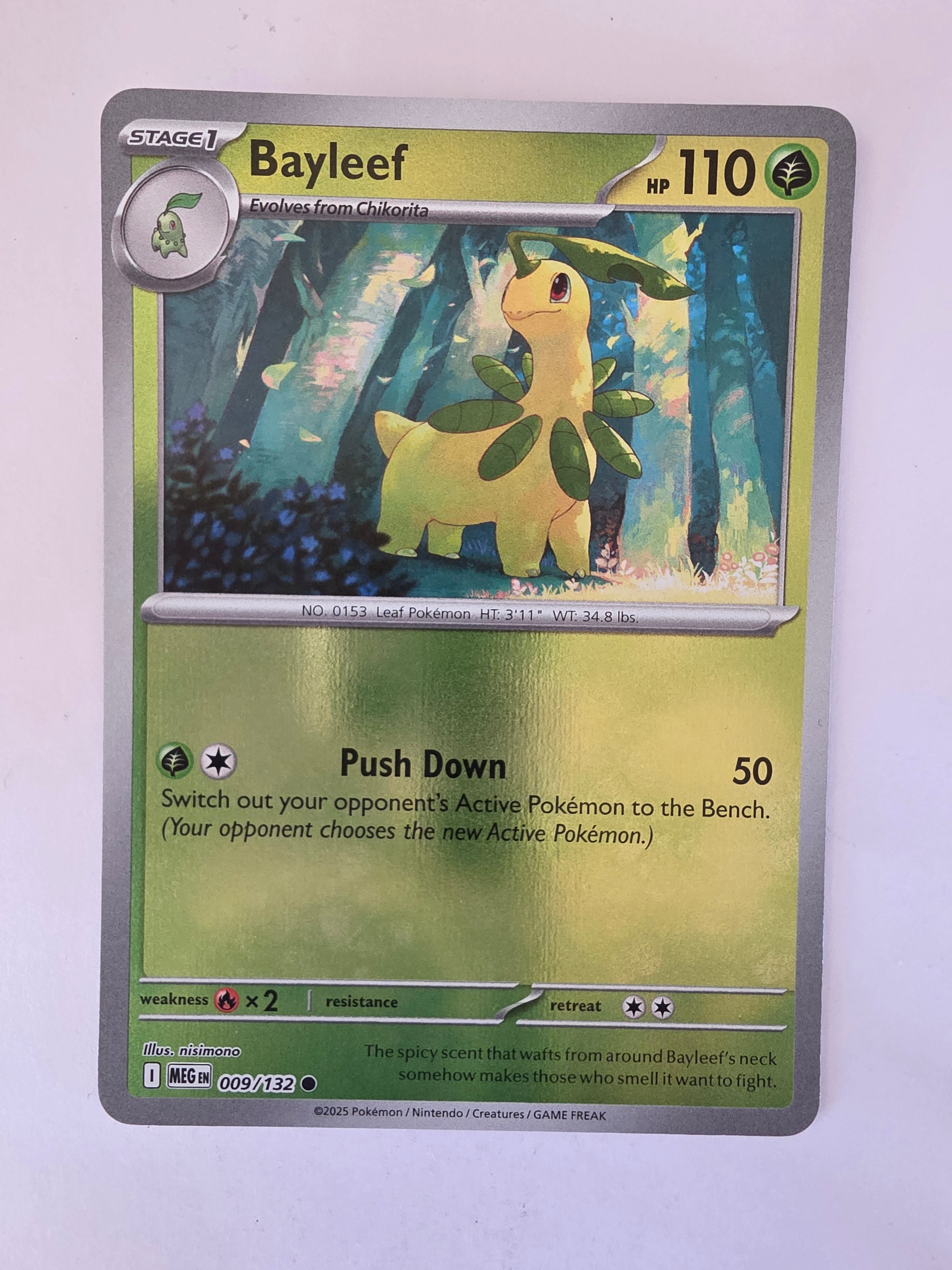 Pokemon TCG Mega Evolutions | #009/132 | Reverse Holo | Bayleef | Common