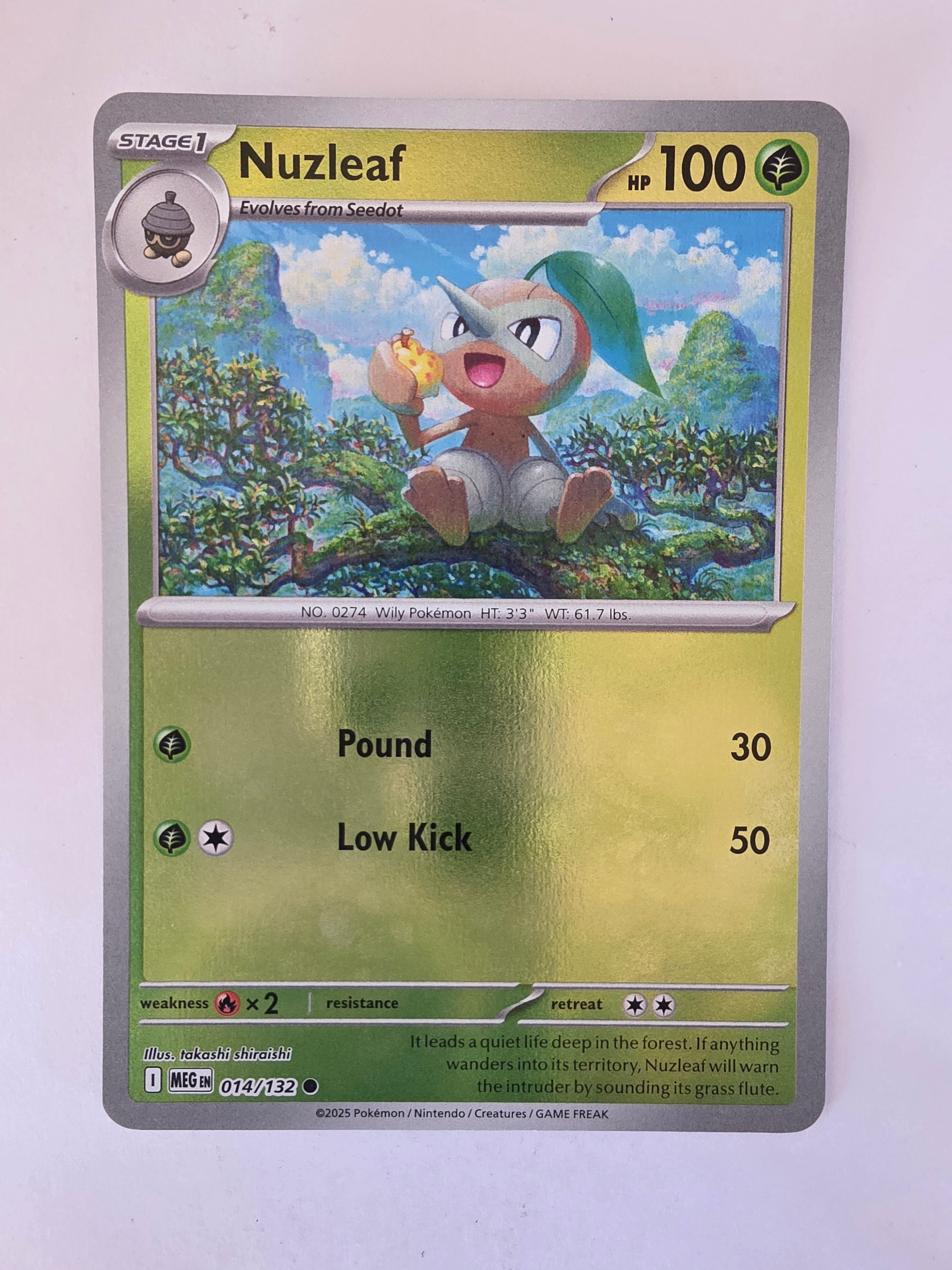 Pokemon TCG Mega Evolutions | #014/132 | Reverse Holo | Nuzleaf | Common