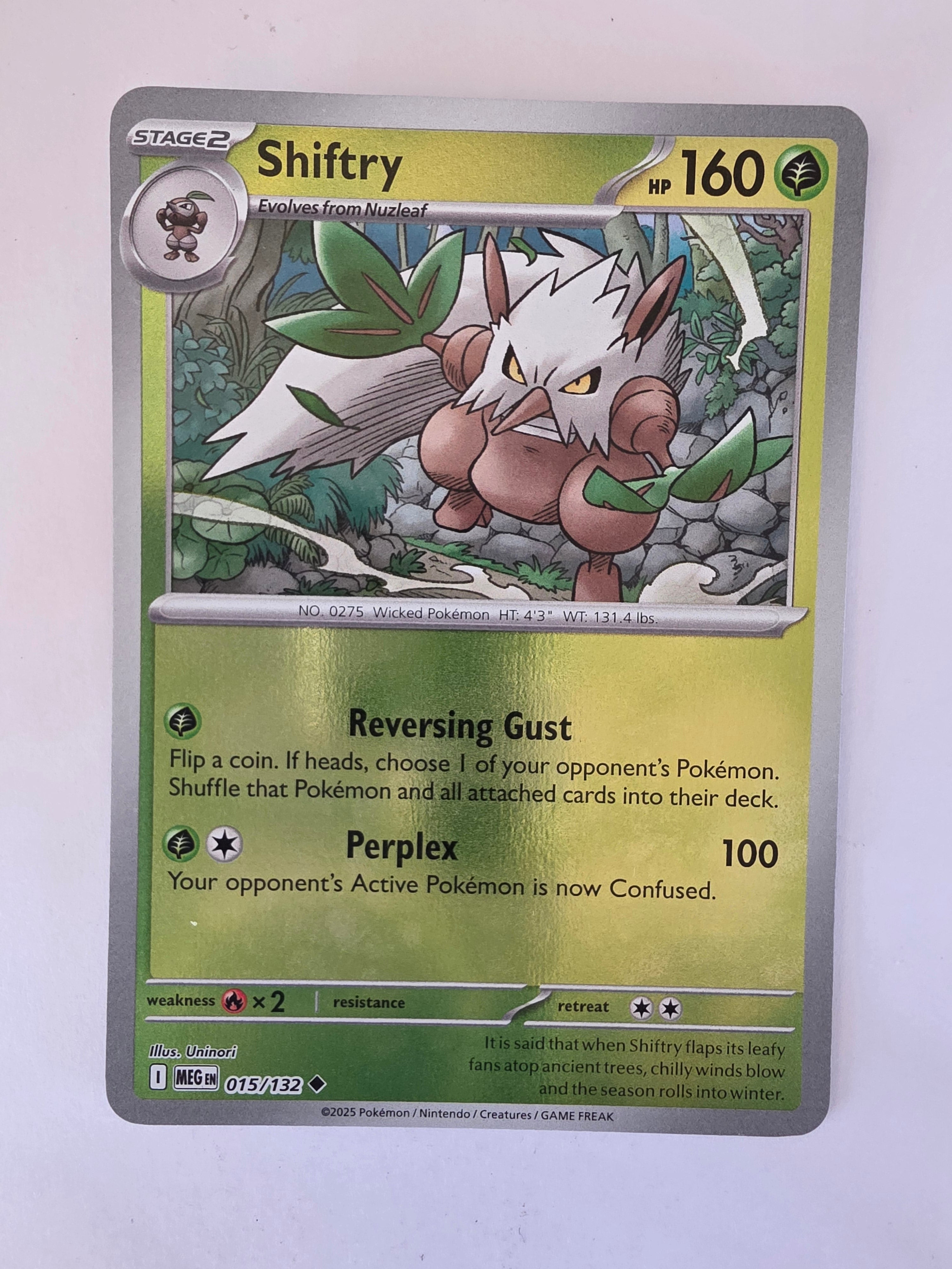 Pokemon TCG Mega Evolutions | #015/132 | Reverse Holo | Shiftry | Uncommon