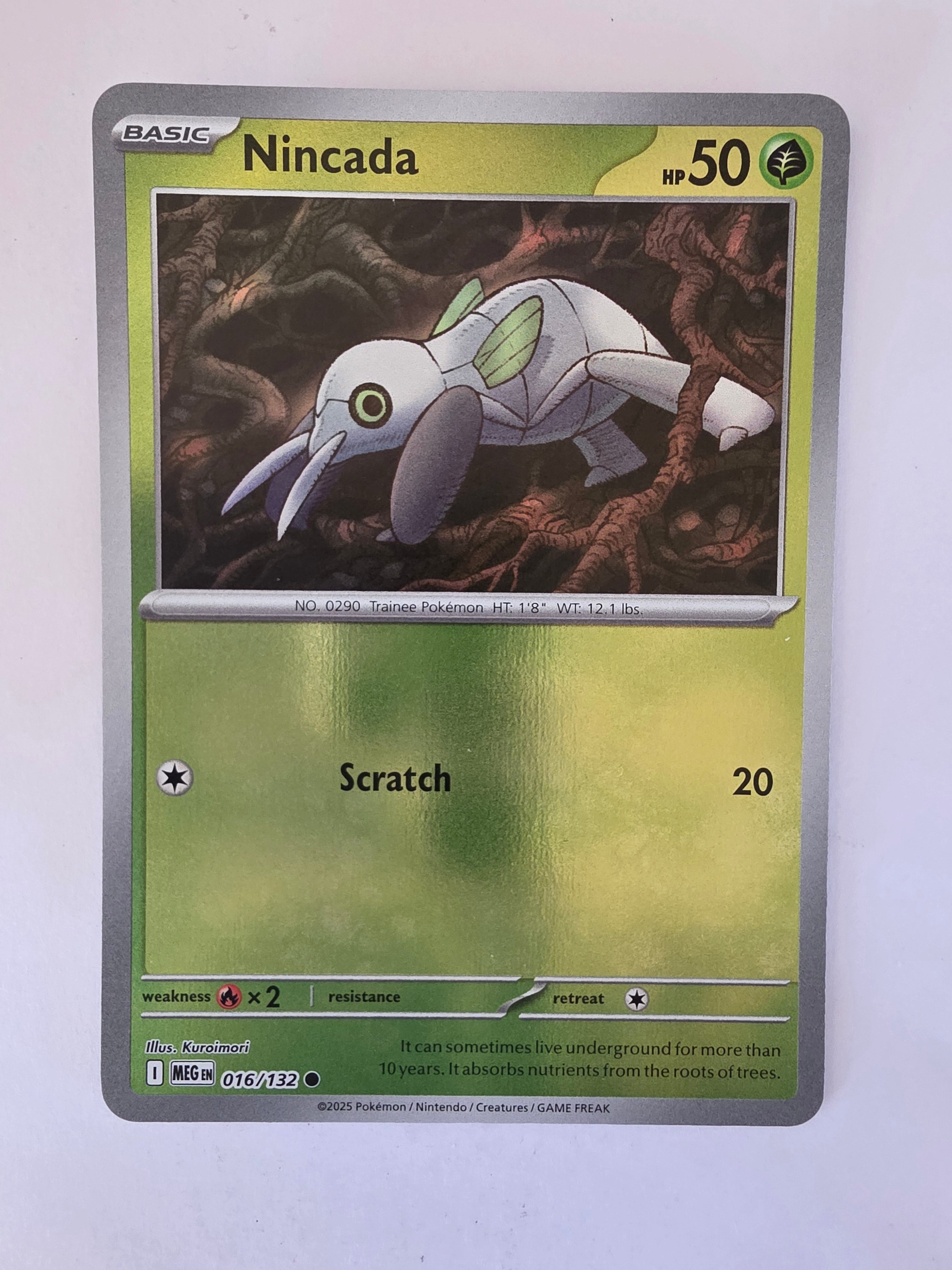 Pokemon TCG Mega Evolutions | #016/132 | Reverse Holo | Nincada | Common