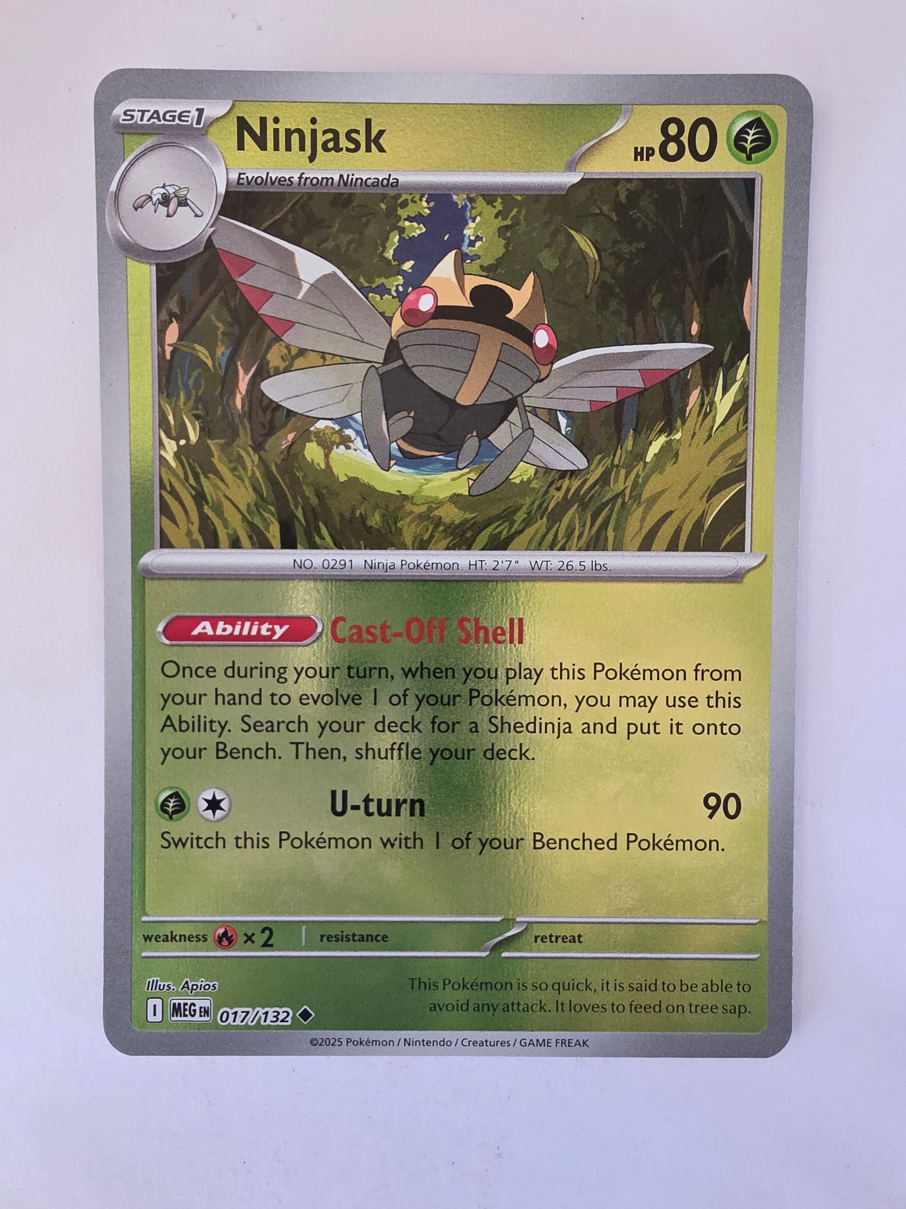 Pokemon TCG Mega Evolutions | #017/132 | Reverse Holo | Ninjask | Uncommon