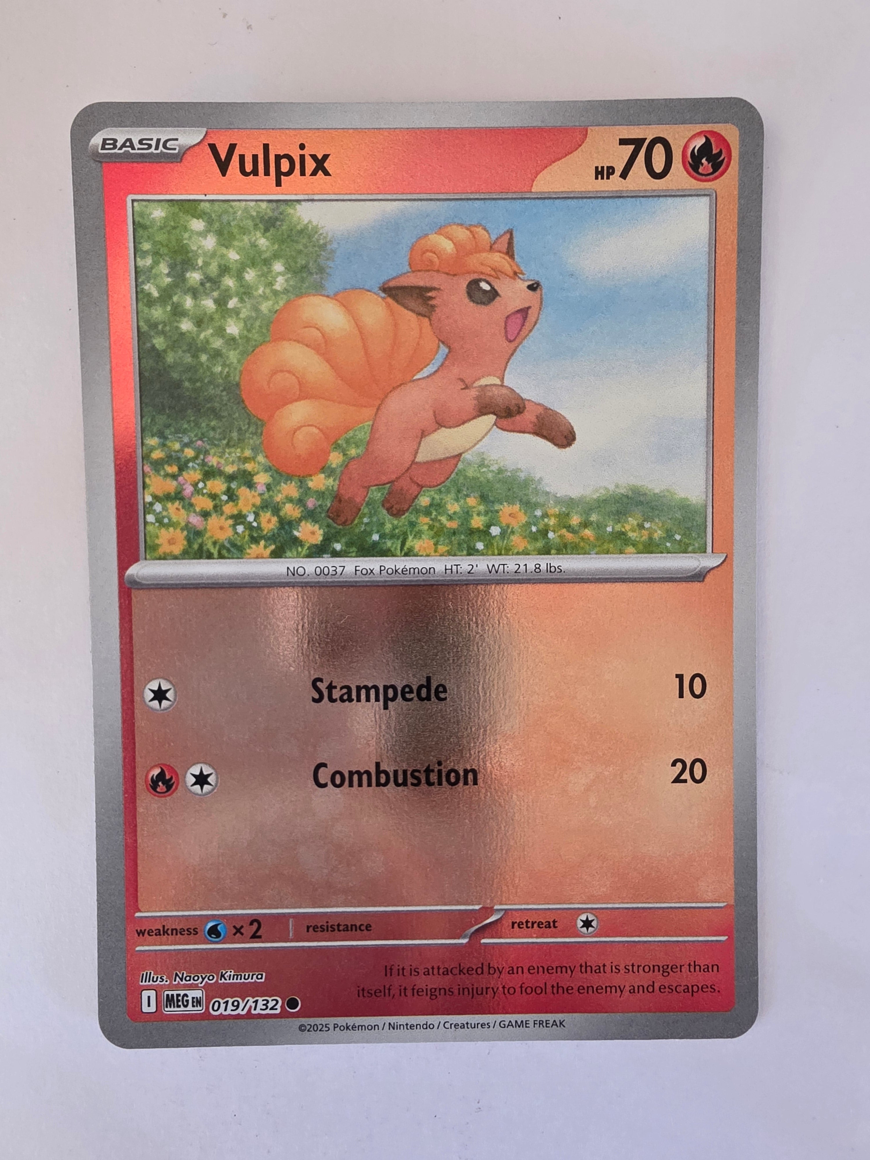 Pokemon TCG Mega Evolutions | #019/132 | Reverse Holo | Vulpix | Common