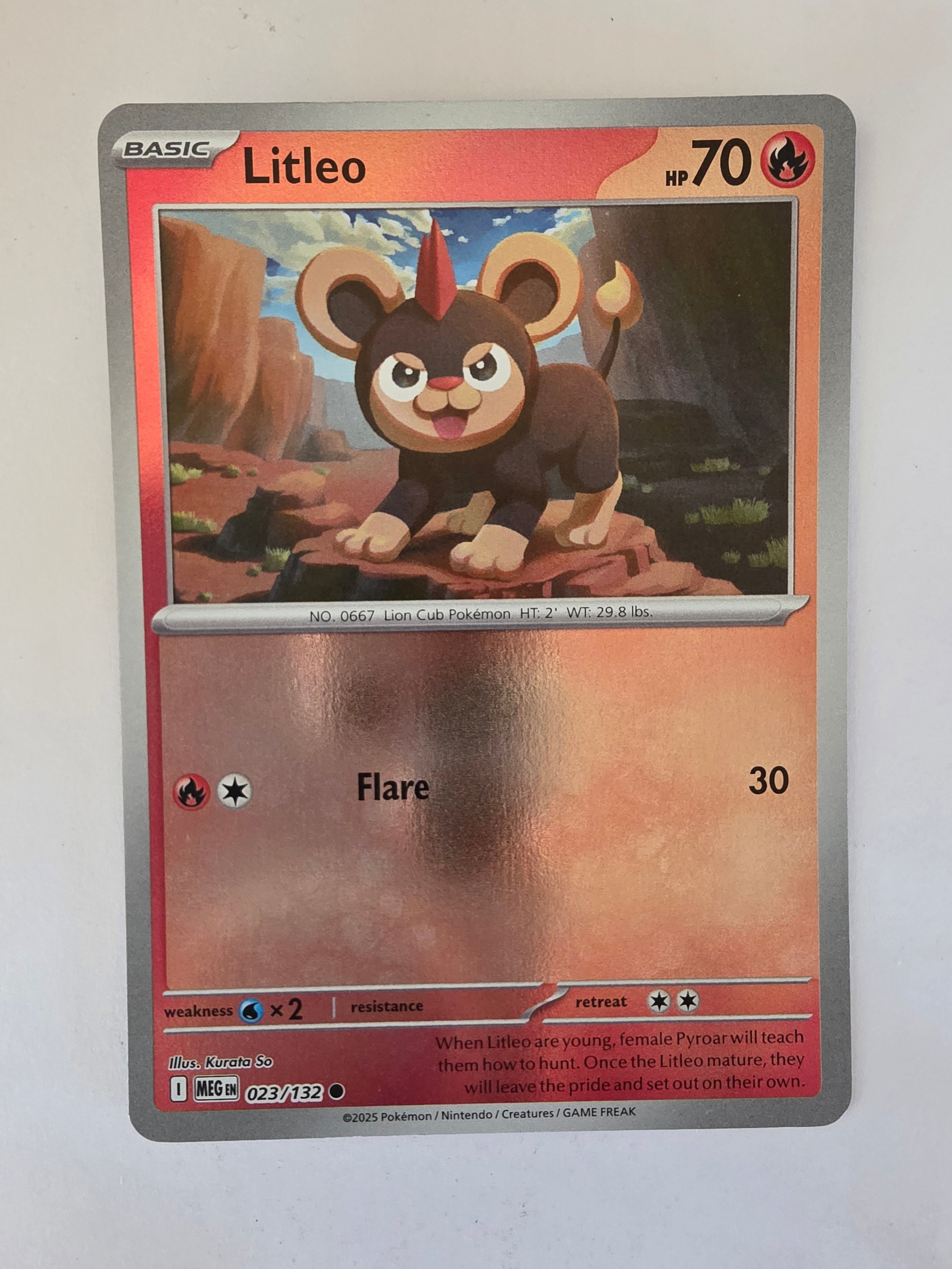 Pokemon TCG Mega Evolutions | #023/132 | Reverse Holo | Litleo | Common