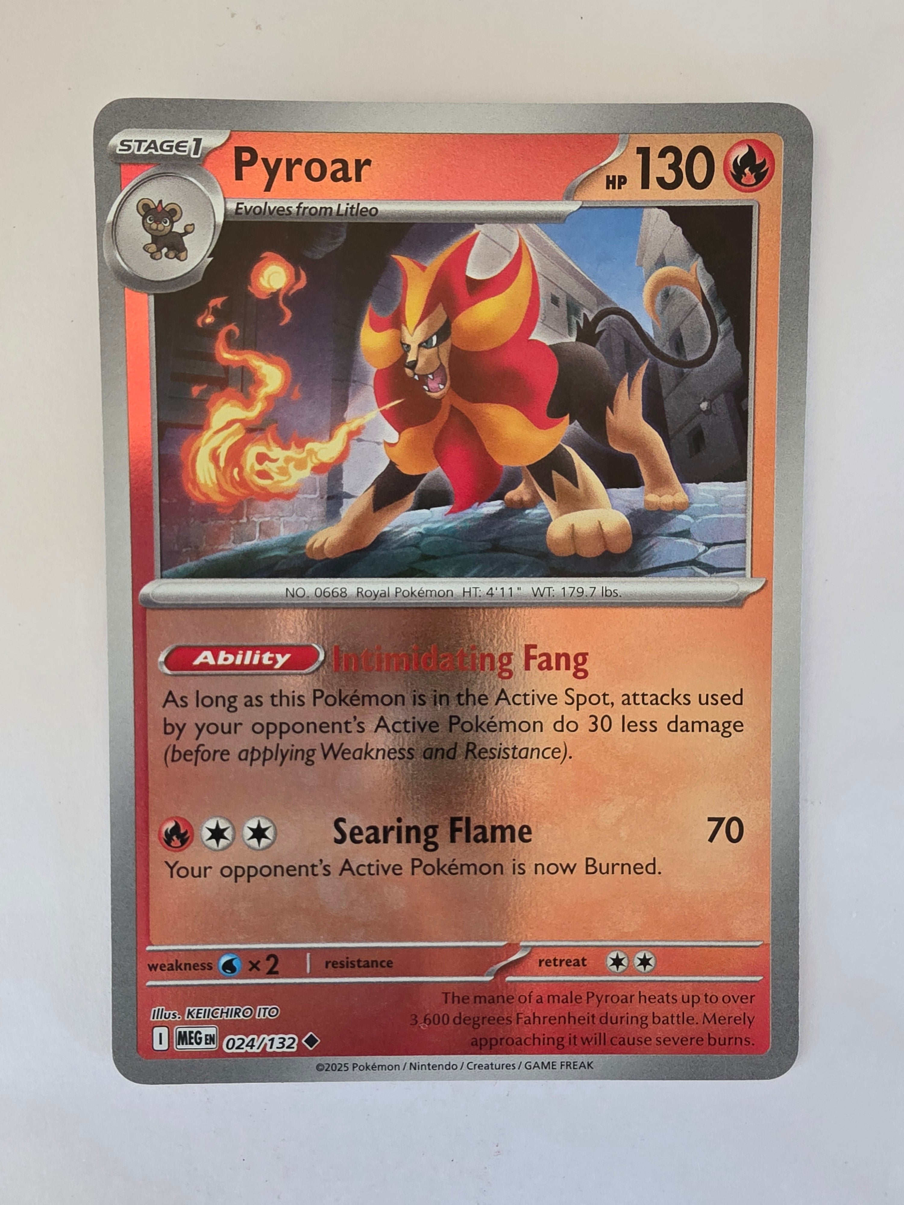 Pokemon TCG Mega Evolutions | #024/132 | Reverse Holo | Pyroar | Uncommon