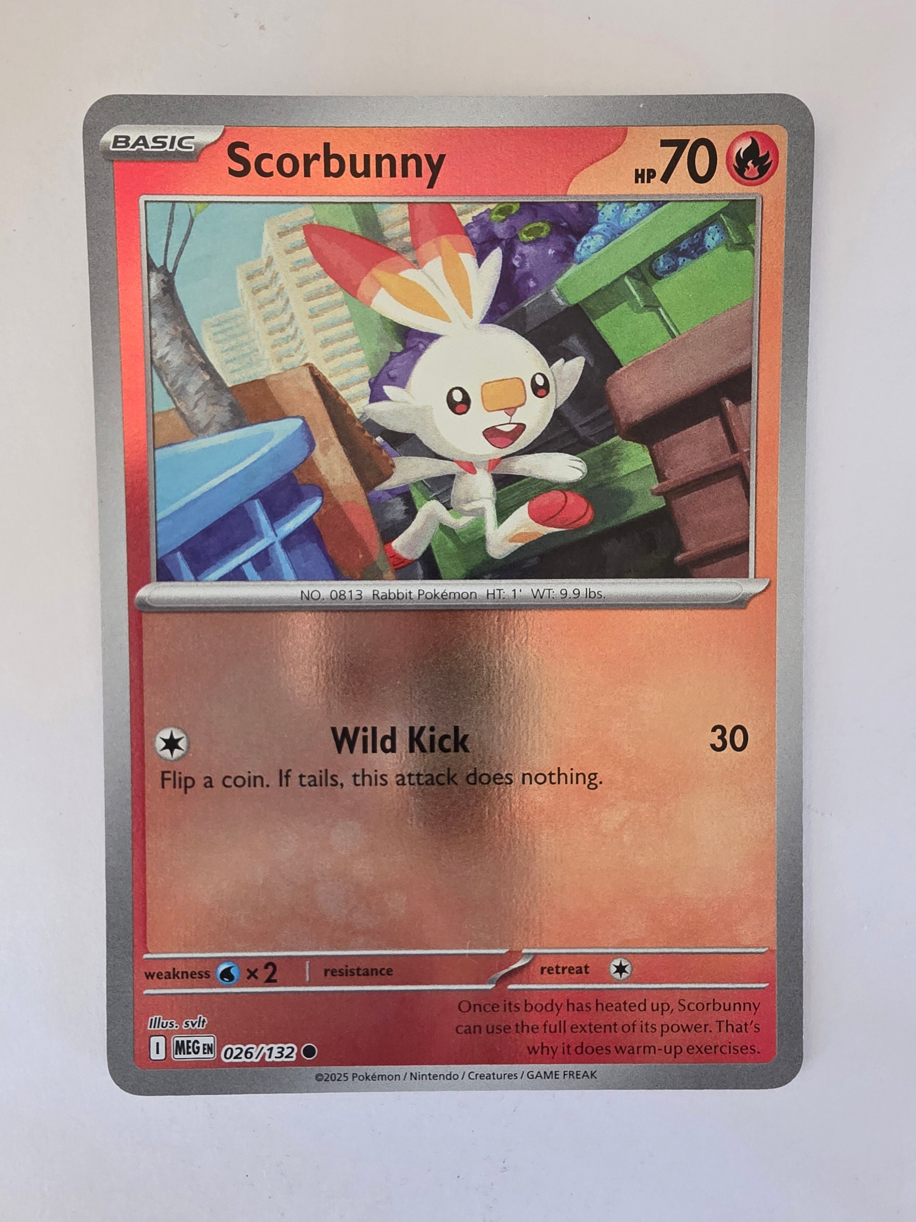 Pokemon TCG Mega Evolutions | #026/132 | Reverse Holo | Scorbunny | Common