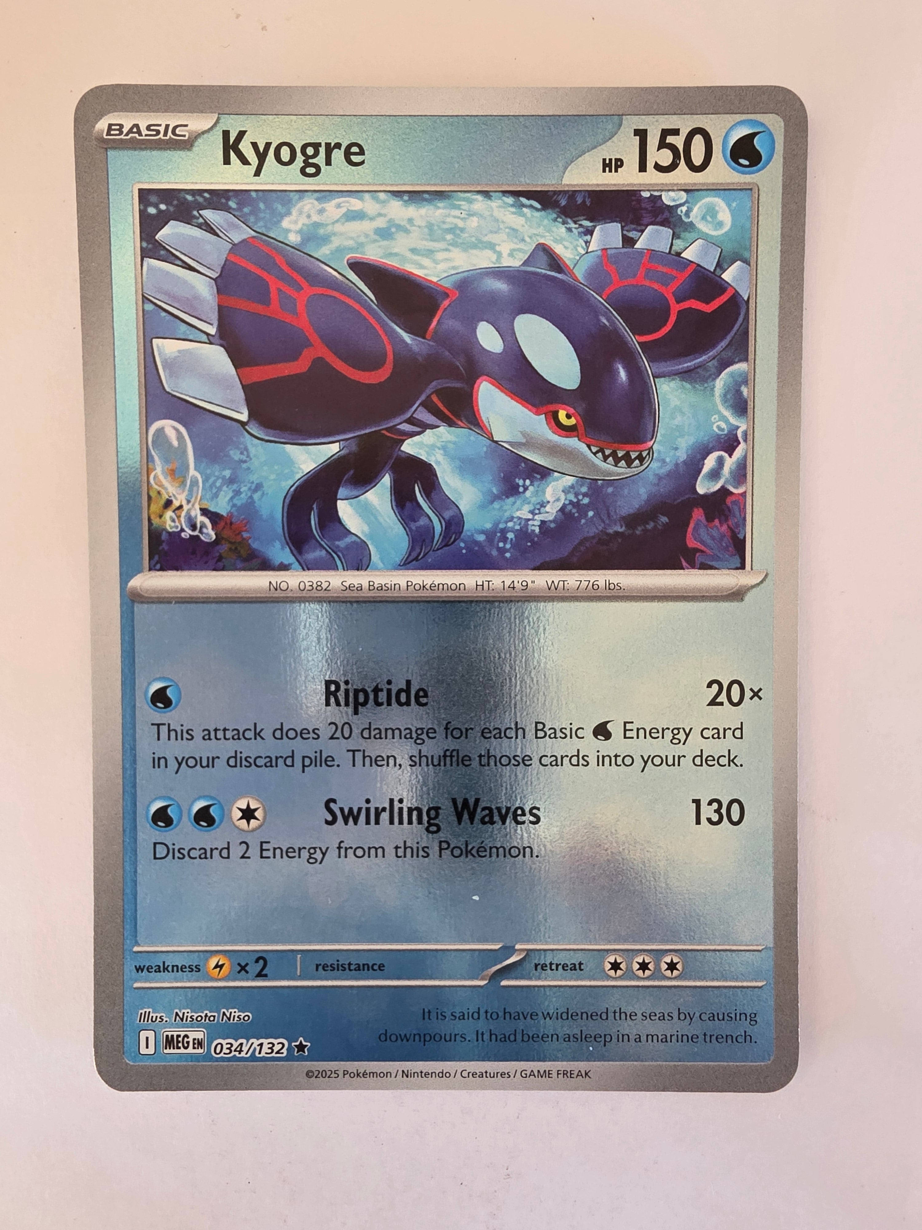 Pokemon TCG Mega Evolutions | #034/132 | Reverse Holo | Kyogre | Rare