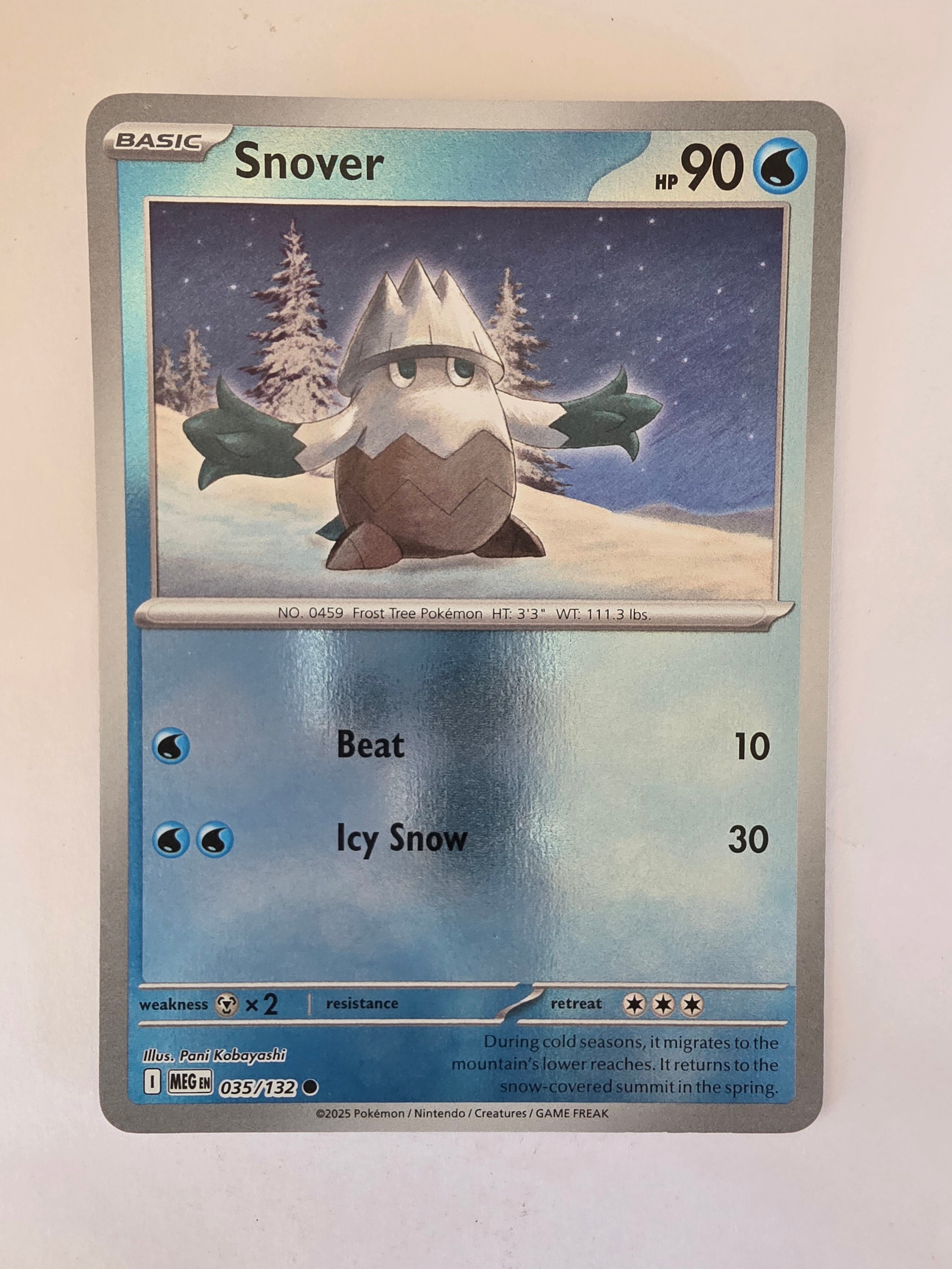 Pokemon TCG Mega Evolutions | #035/132 | Reverse Holo | Snover | Common