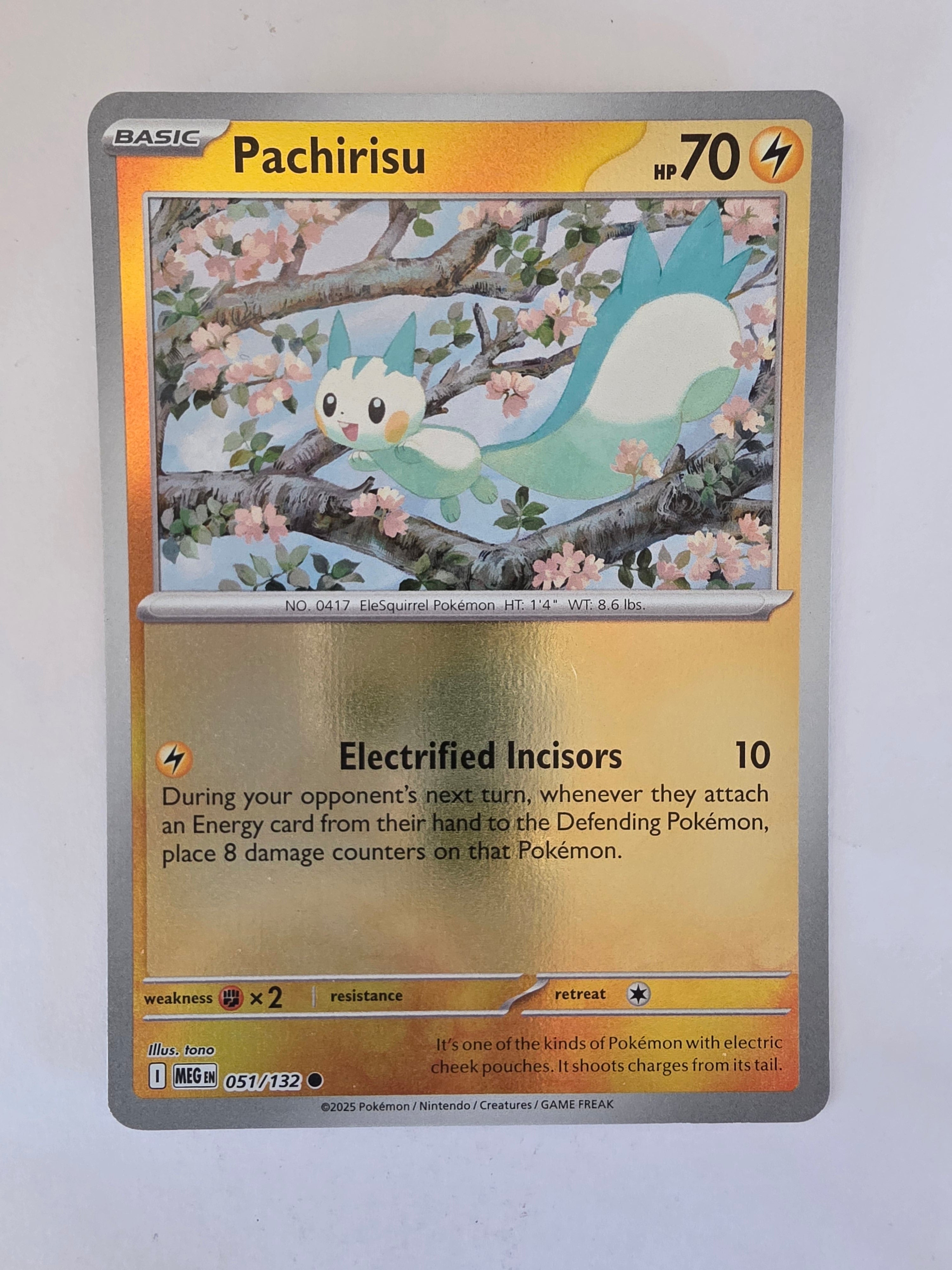Pokemon TCG Mega Evolutions | #051/132 | Reverse Holo | Pachirisu | Common