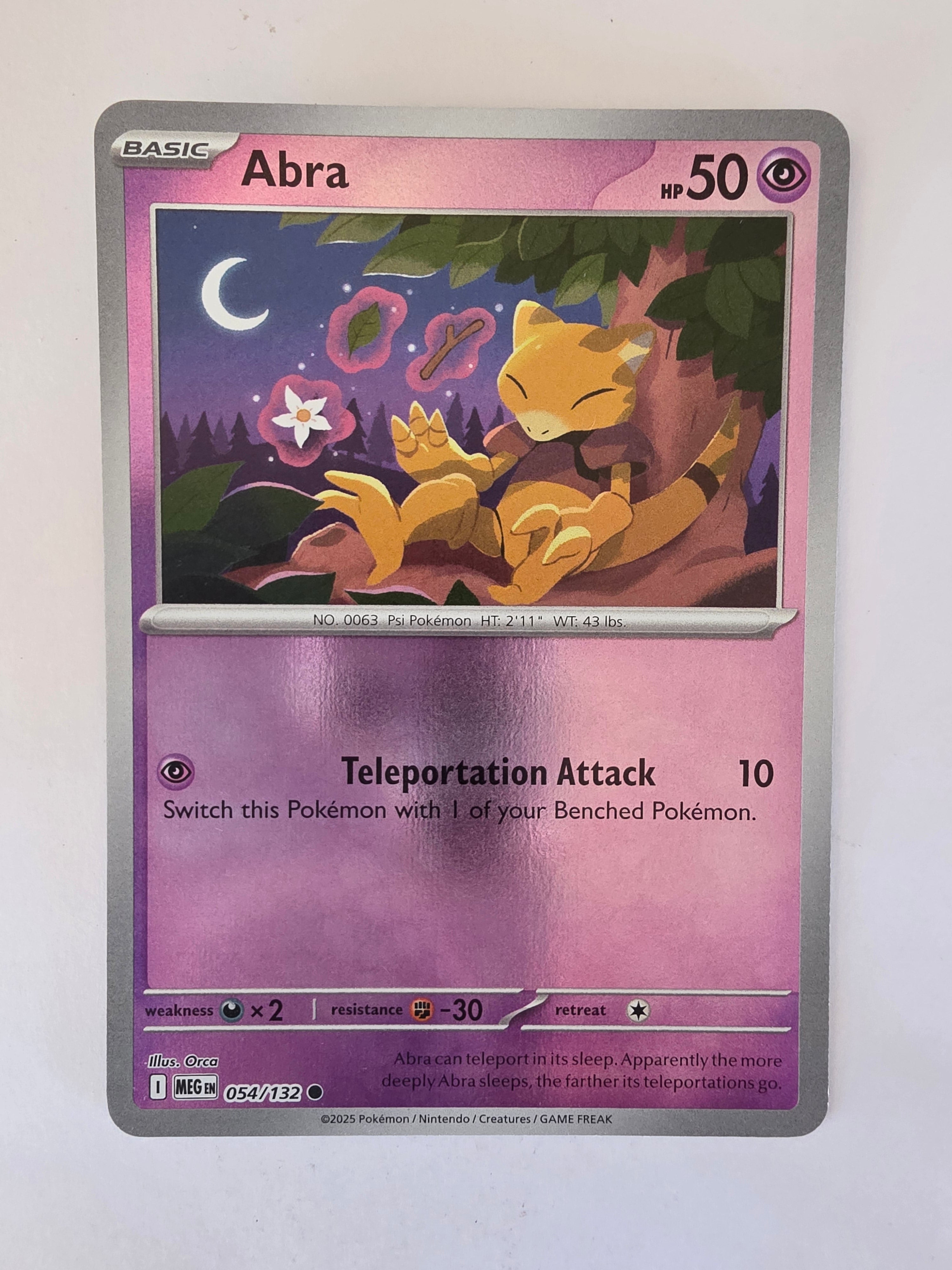 Pokemon TCG Mega Evolutions | #054/132 | Reverse Holo | Abra | Common