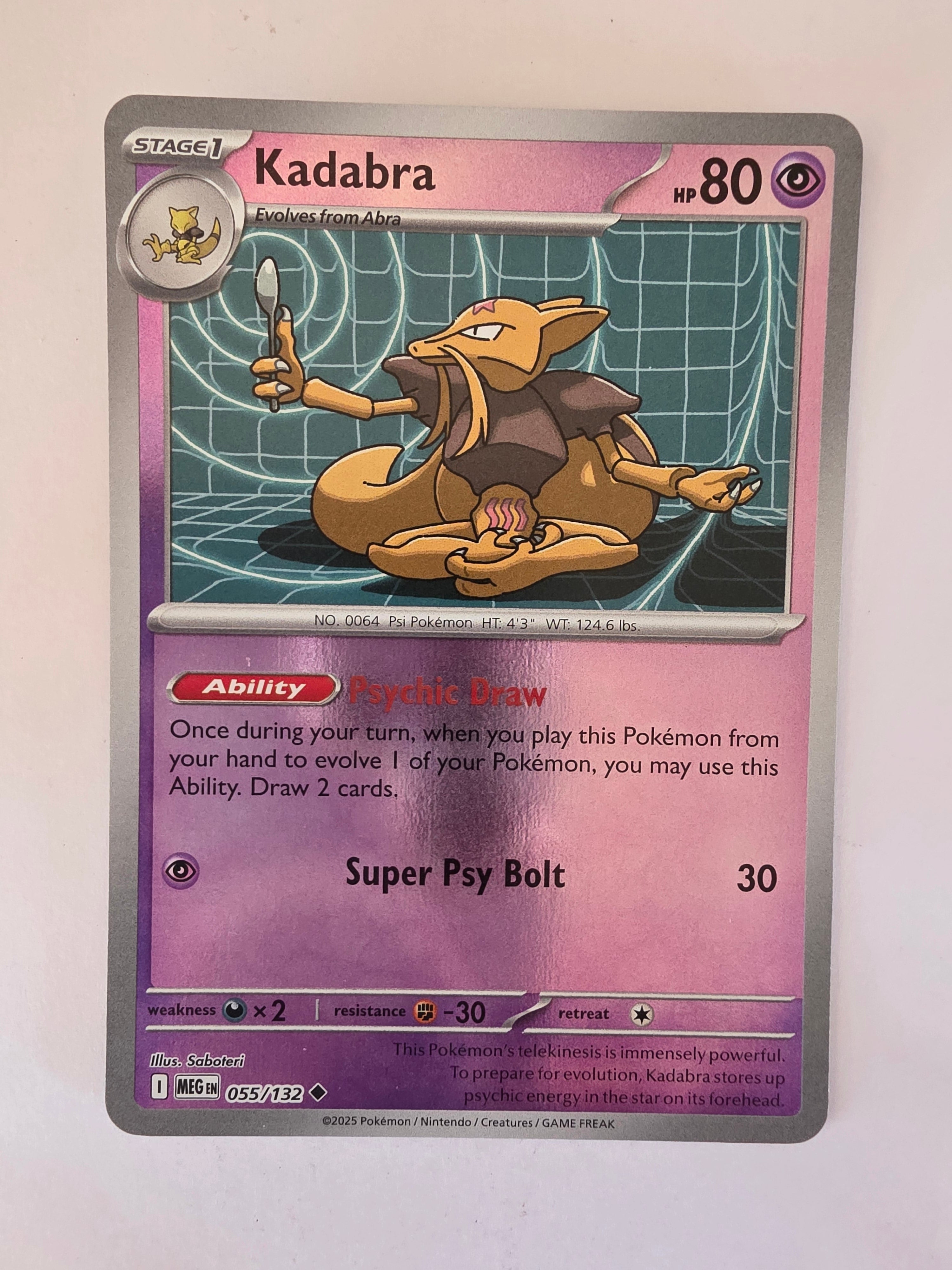 Pokemon TCG Mega Evolutions | #055/132 | Reverse Holo | Kadabra | Uncommon