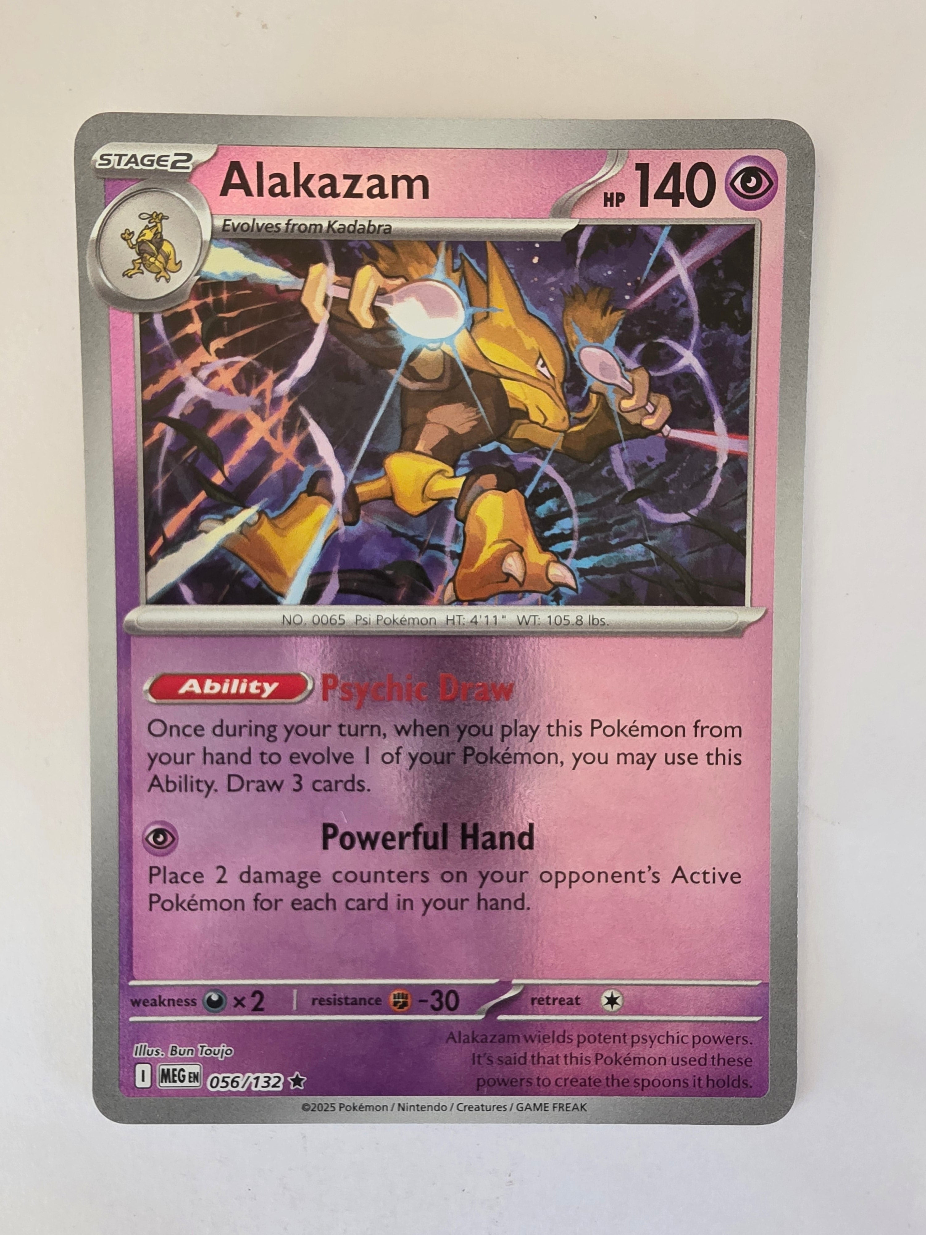 Pokemon TCG Mega Evolutions | #056/132 | Reverse Holo | Alakazam | Rare