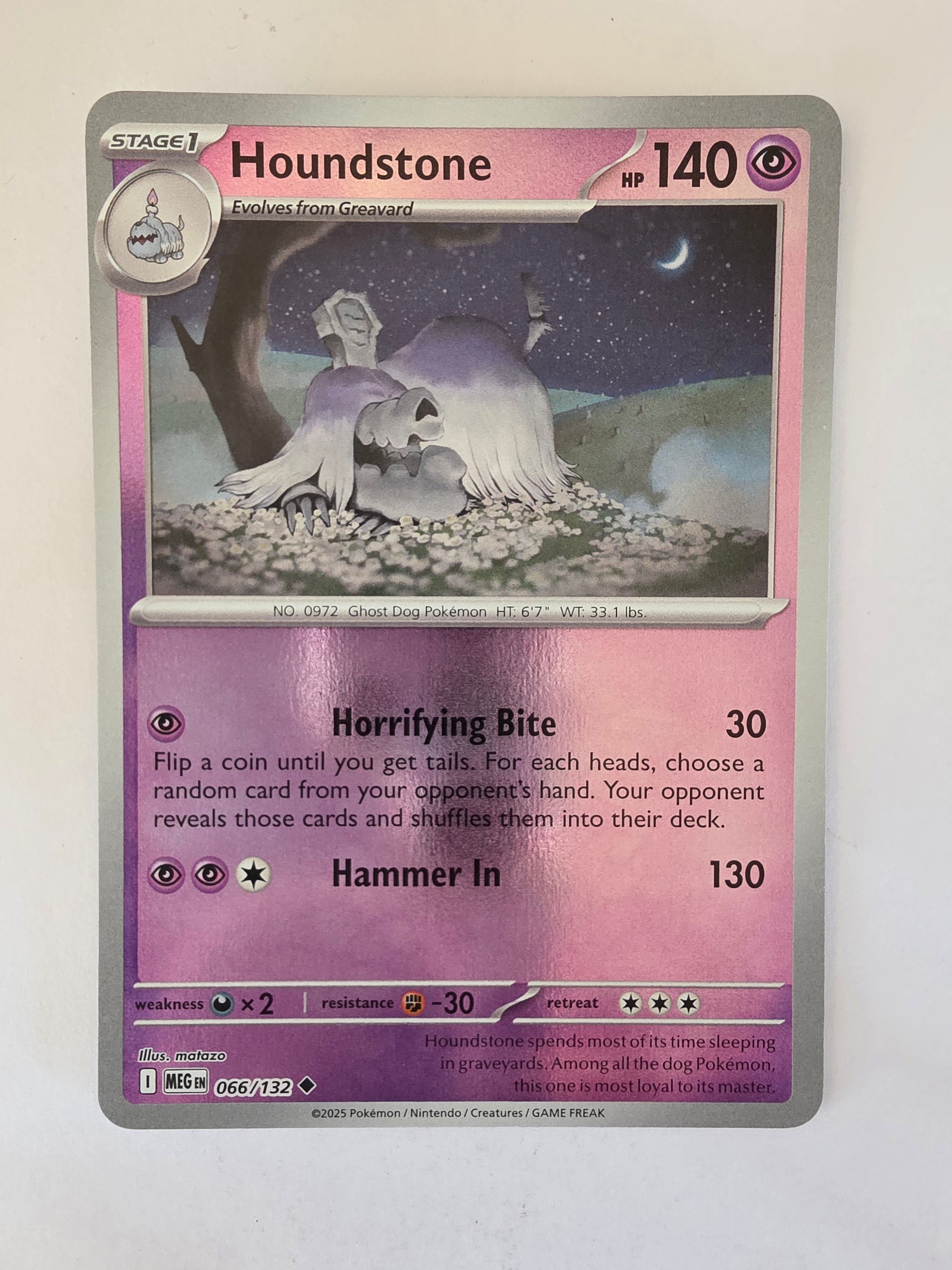 Pokemon TCG Mega Evolutions | #066/132 | Reverse Holo | Houndstone | Uncommon