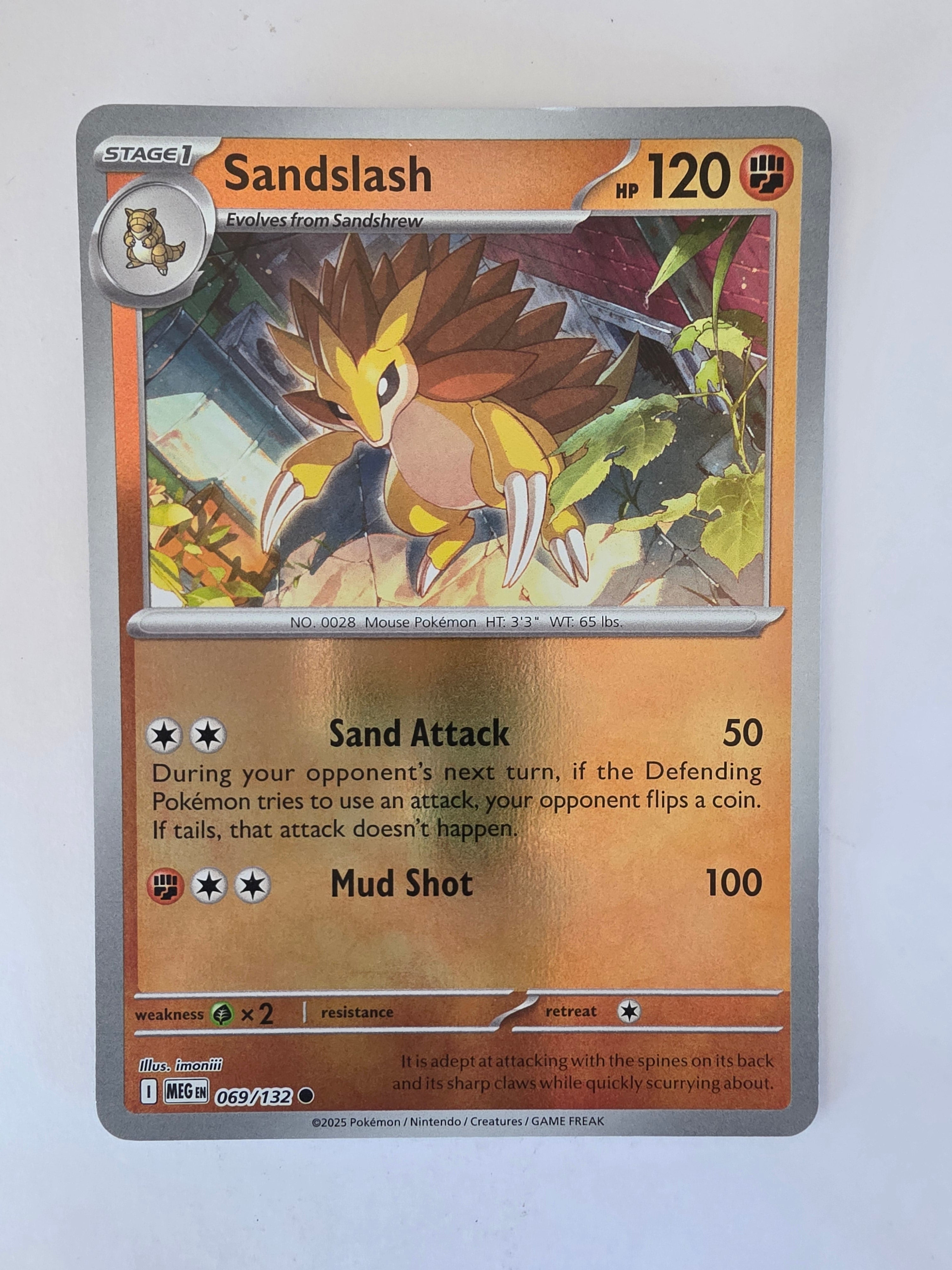 Pokemon TCG Mega Evolutions | #069/132 | Reverse Holo | Sandslash | Common