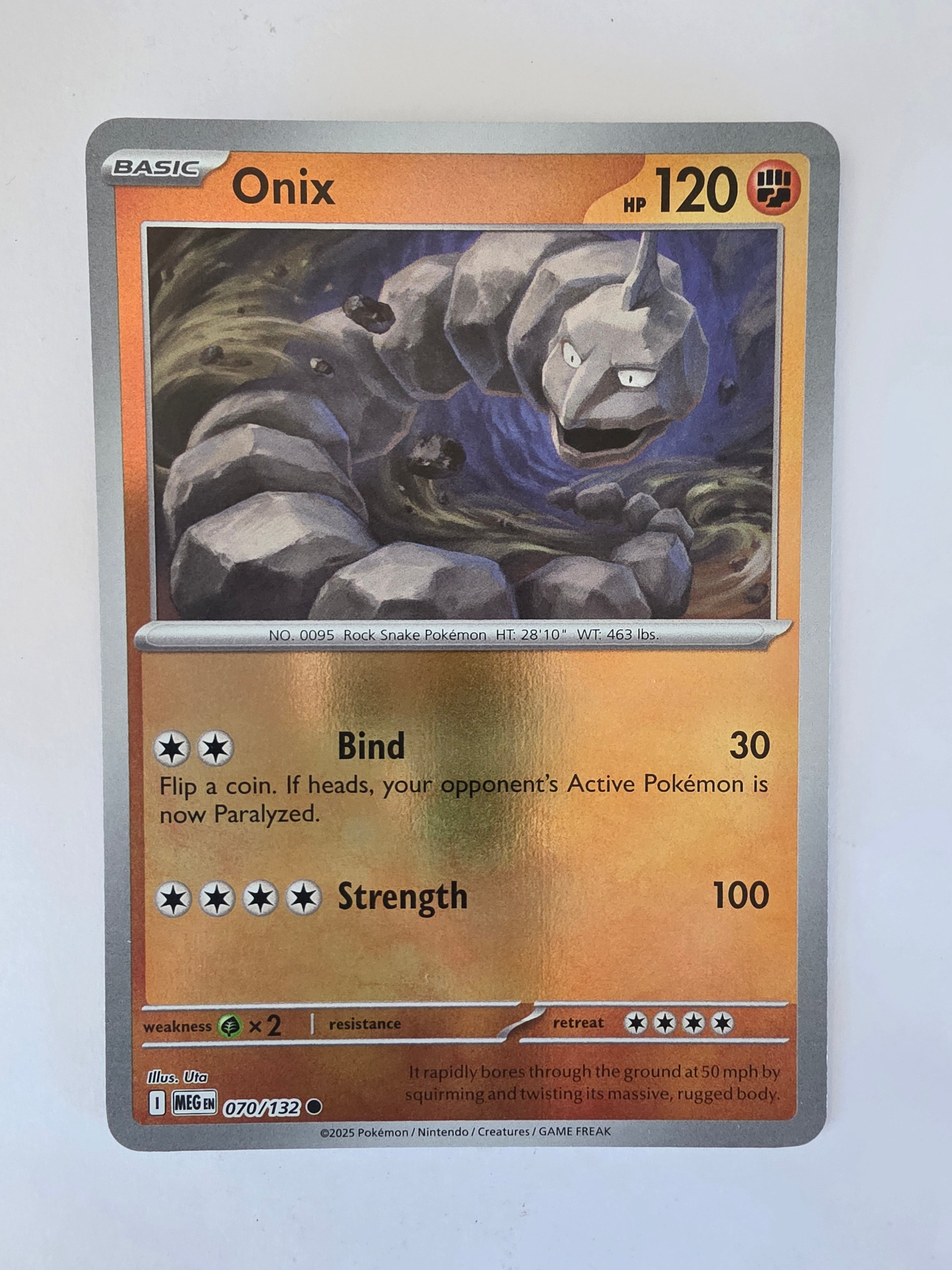 Pokemon TCG Mega Evolutions | #070/132 | Reverse Holo | Onix | Common