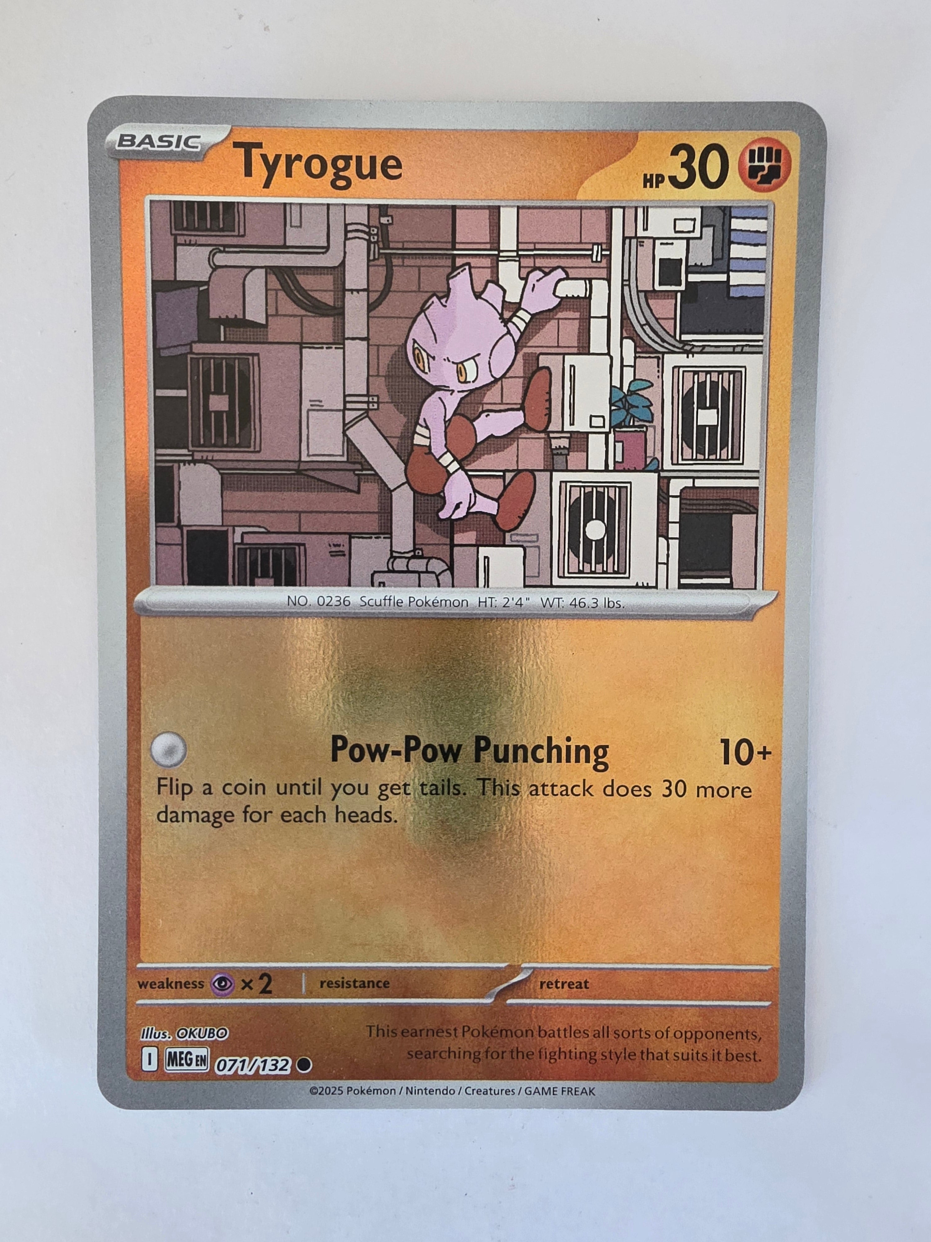 Pokemon TCG Mega Evolutions | #071/132 | Reverse Holo | Tyrogue | Common