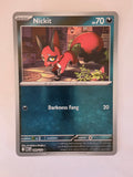 Trading card featuring Nickit with a dark blue background