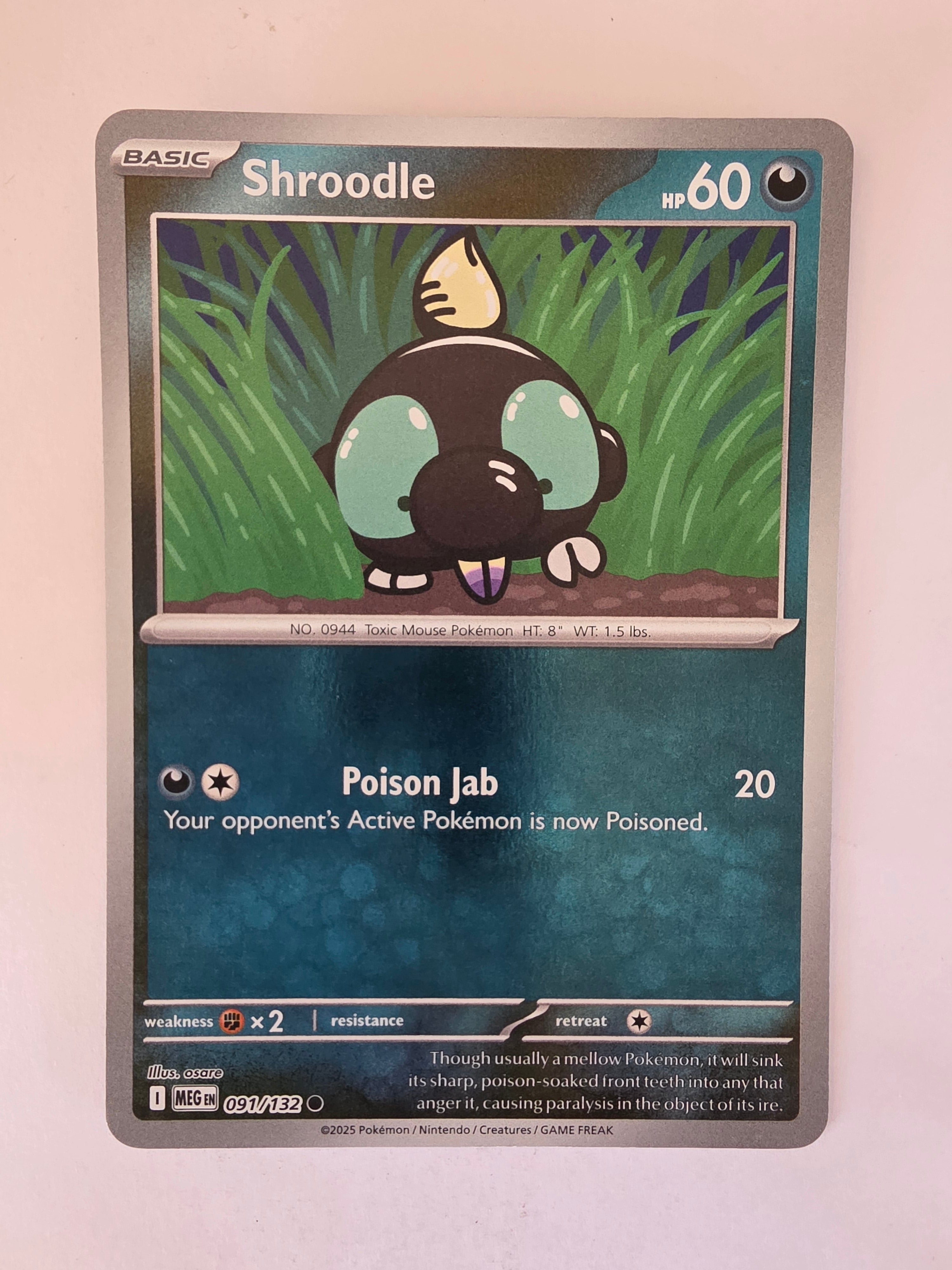 Shroomie trading card with a blue gradient background