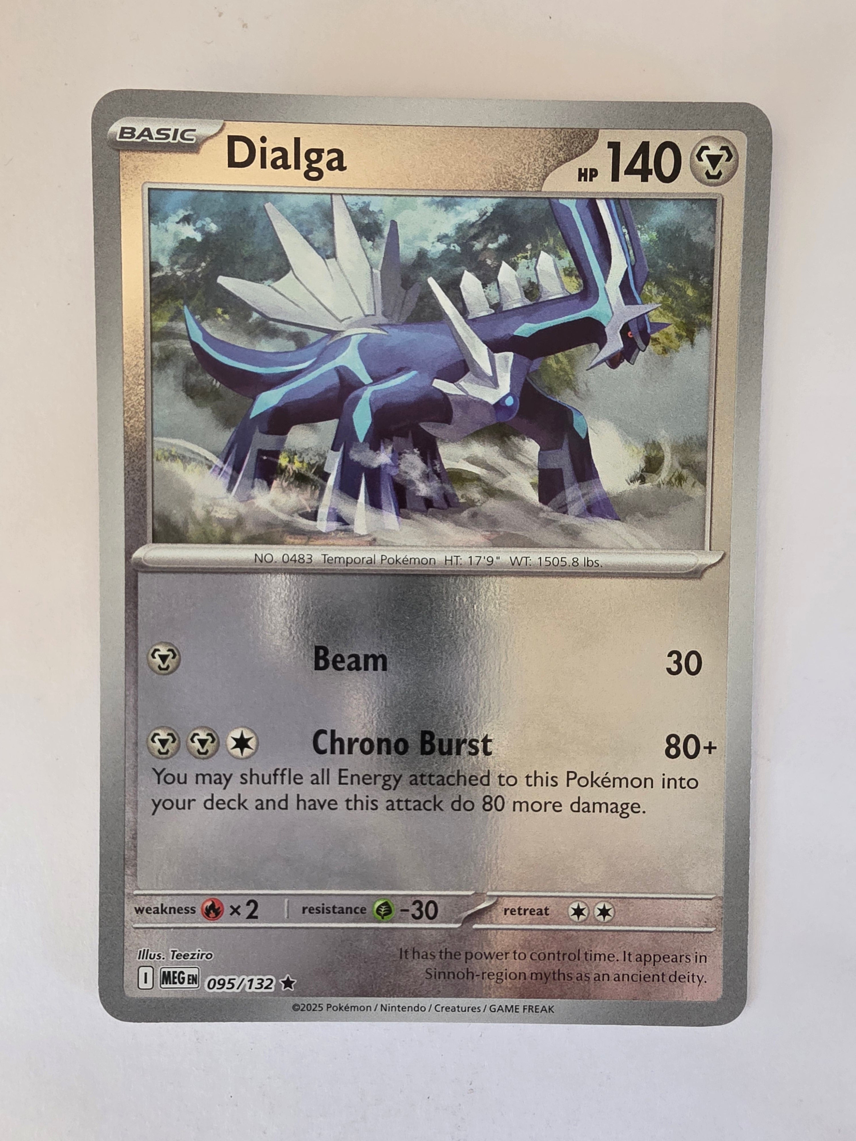 Pokémon trading card featuring Dialga on a white background