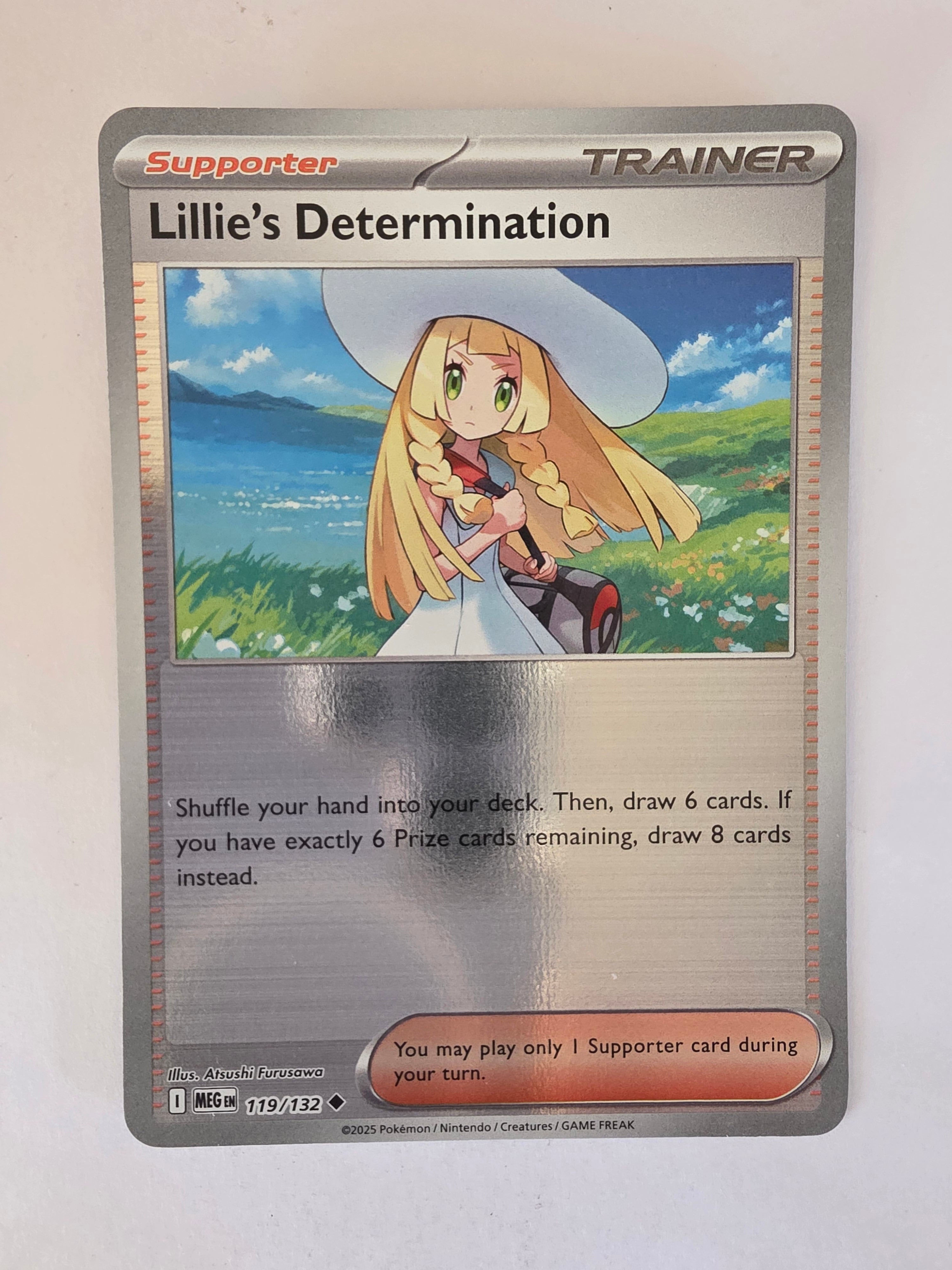 Trading card featuring an animated character with a scenic background