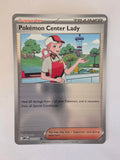 Pokémon Center Lady trainer card on a white background