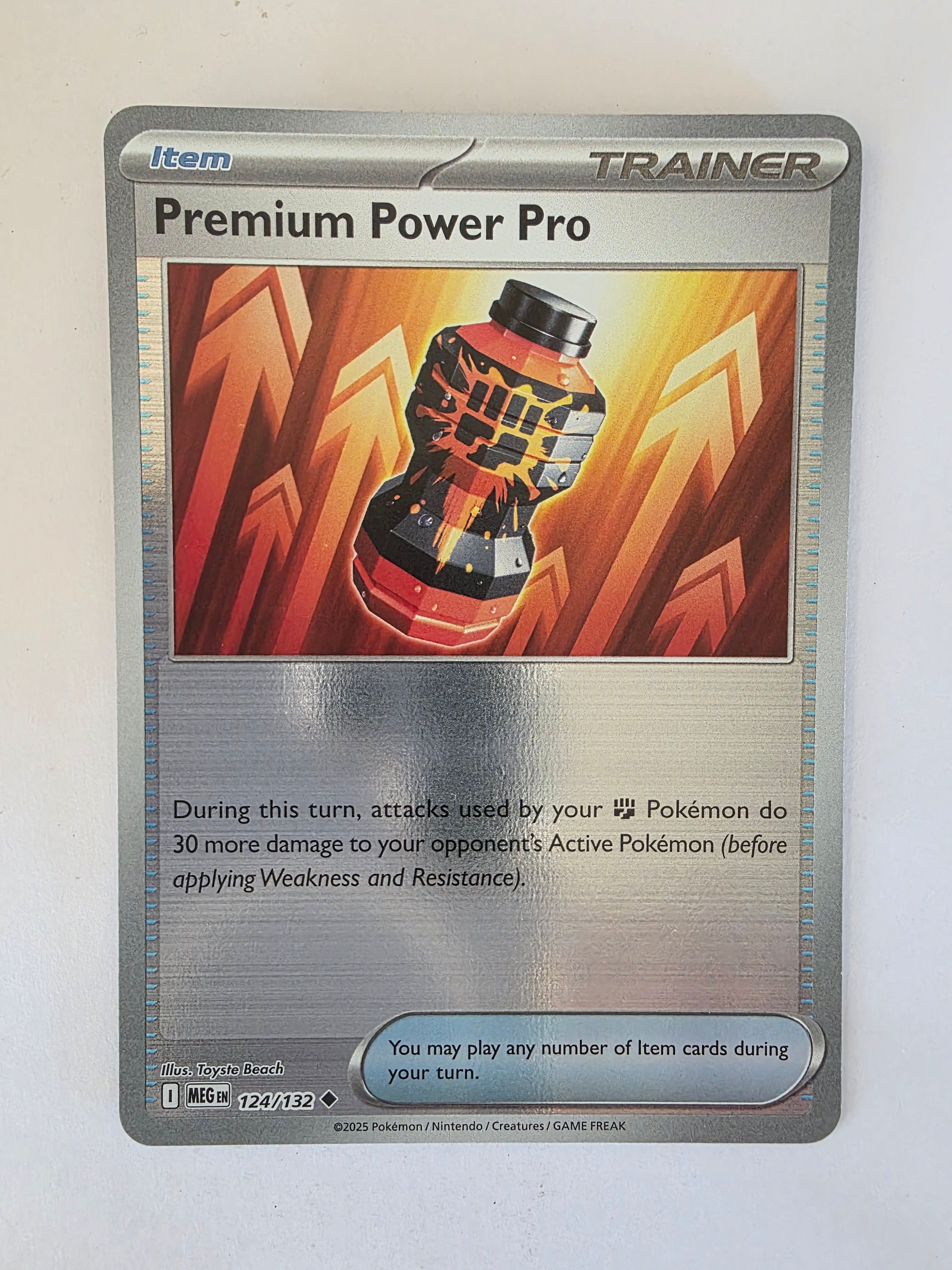 Pokémon trading card with 'Premium Power Pro' on a white background
