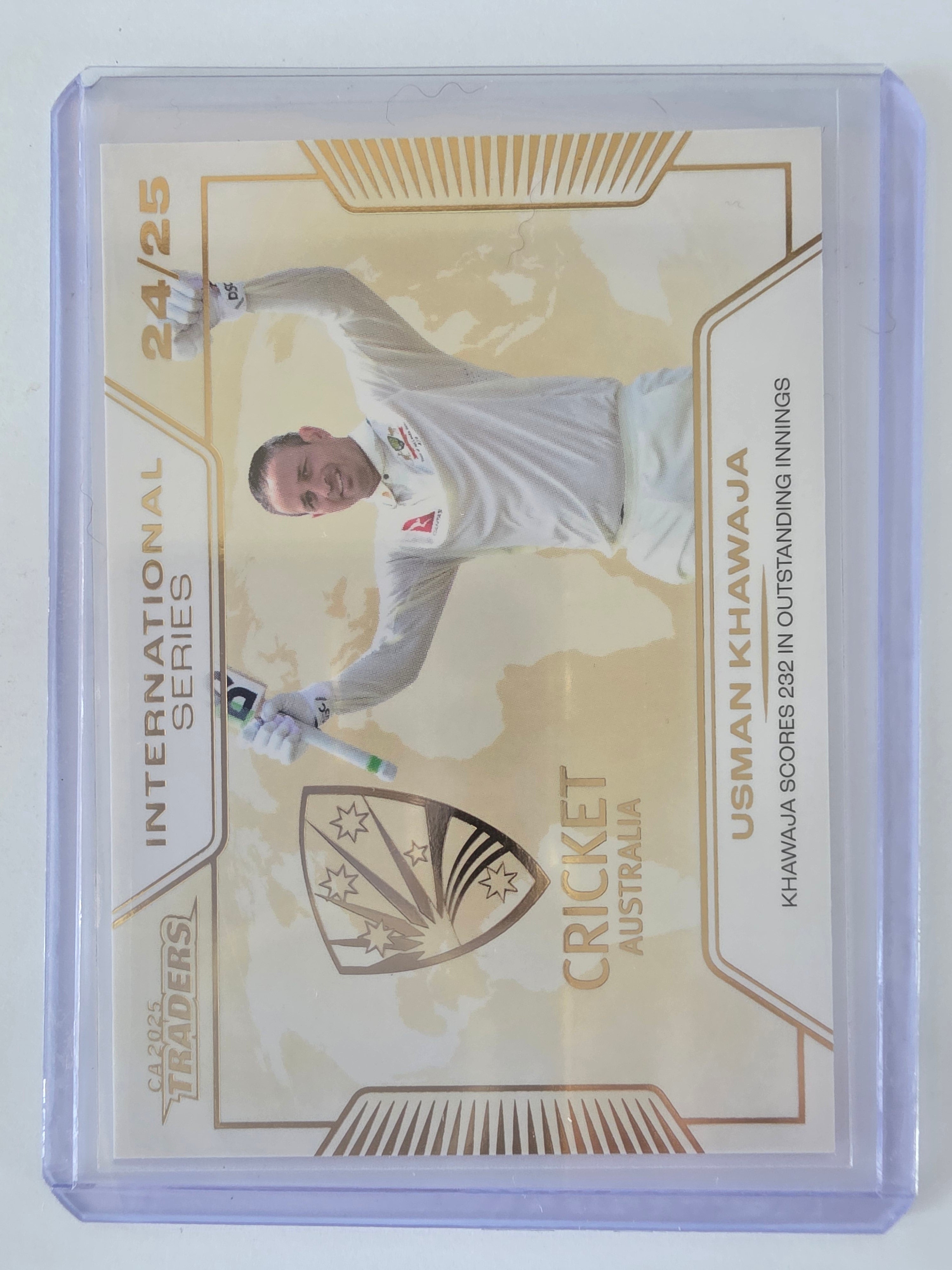 2025/26 Cricket Traders |International Series GOLD | #ISG18 | #015/139 | Usman Khawaja