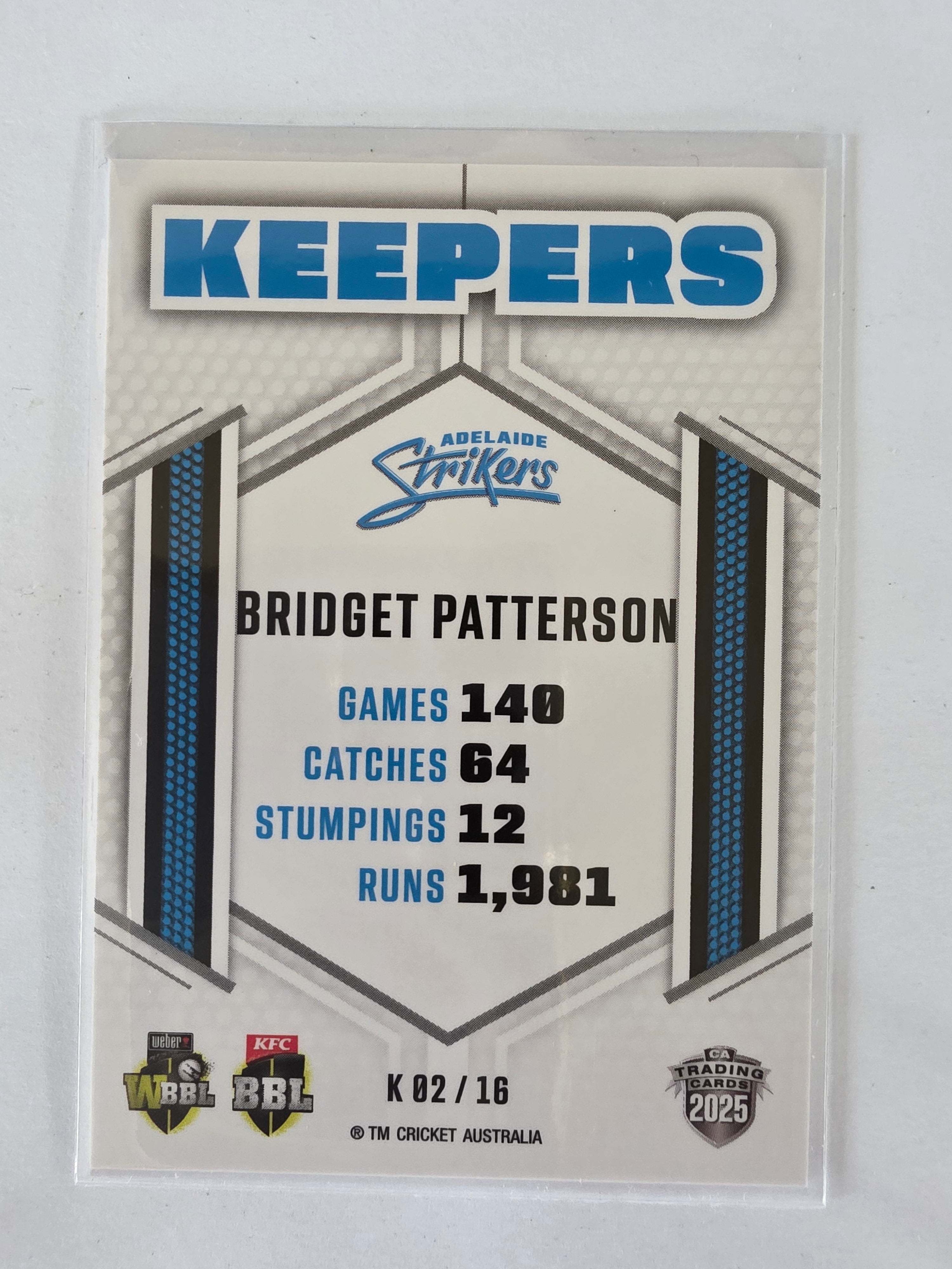 2025/26 Cricket Traders | Keepers | #K02 | Bridget Patterson | Strikers