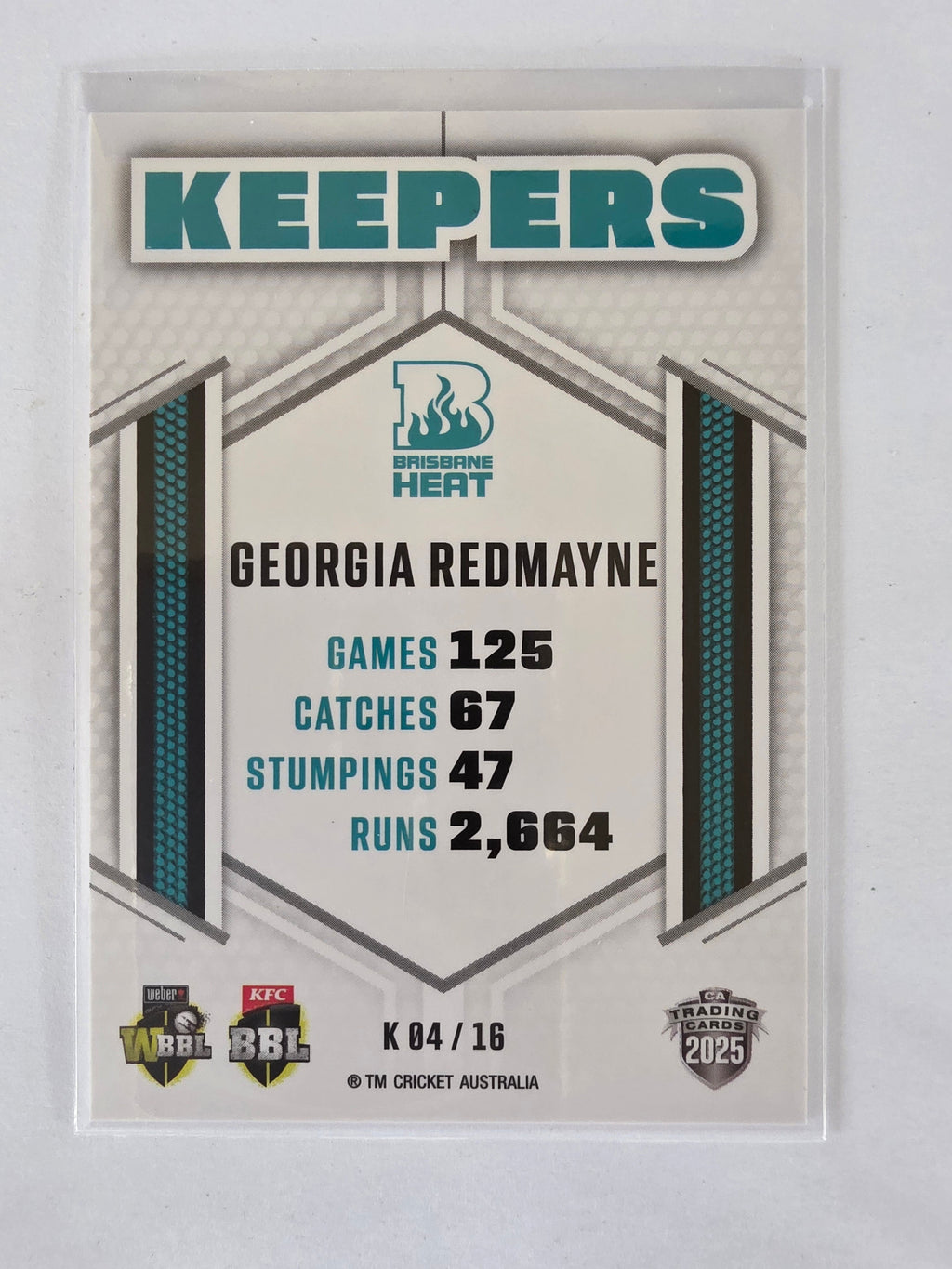 2025/26 Cricket Traders | Keepers | #K04 | Georgia Redmayne | Heat