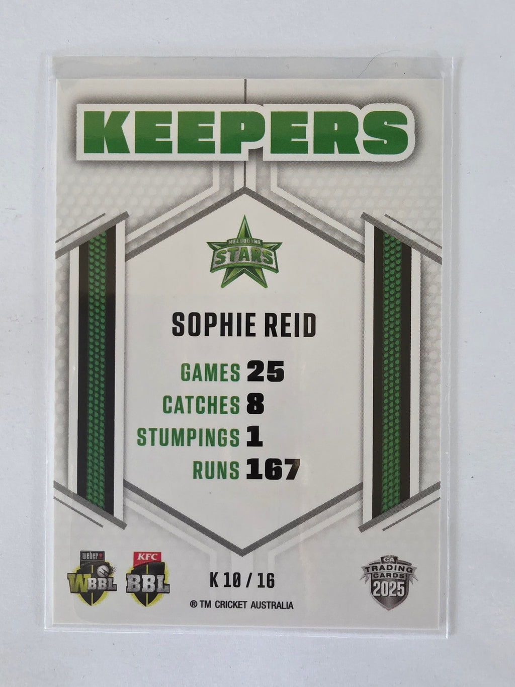2025/26 Cricket Traders | Keepers | #K10 | Sophie Reid | Stars