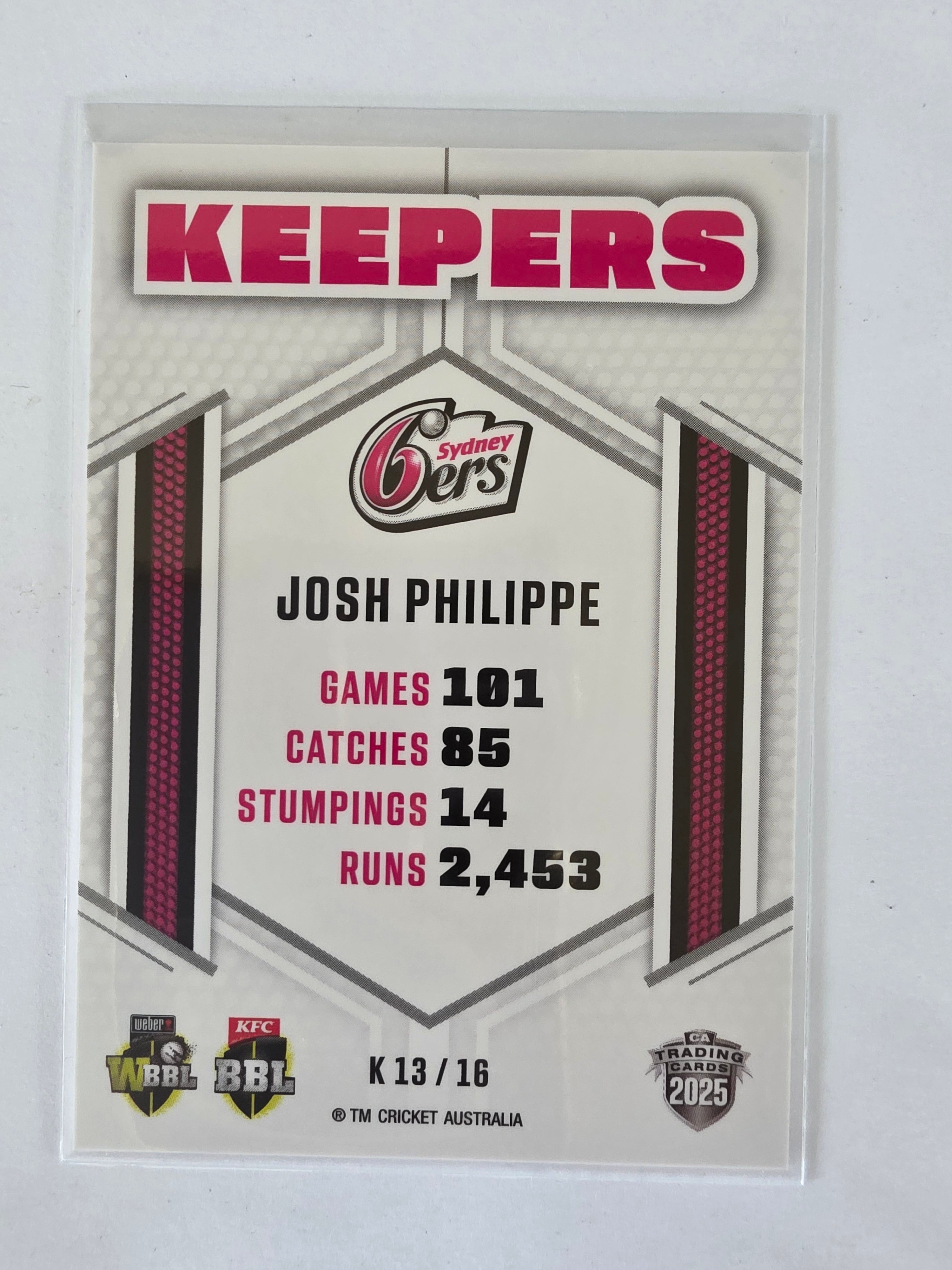 2025/26 Cricket Traders | Keepers | #K13 | Josh Philippe | Sixers