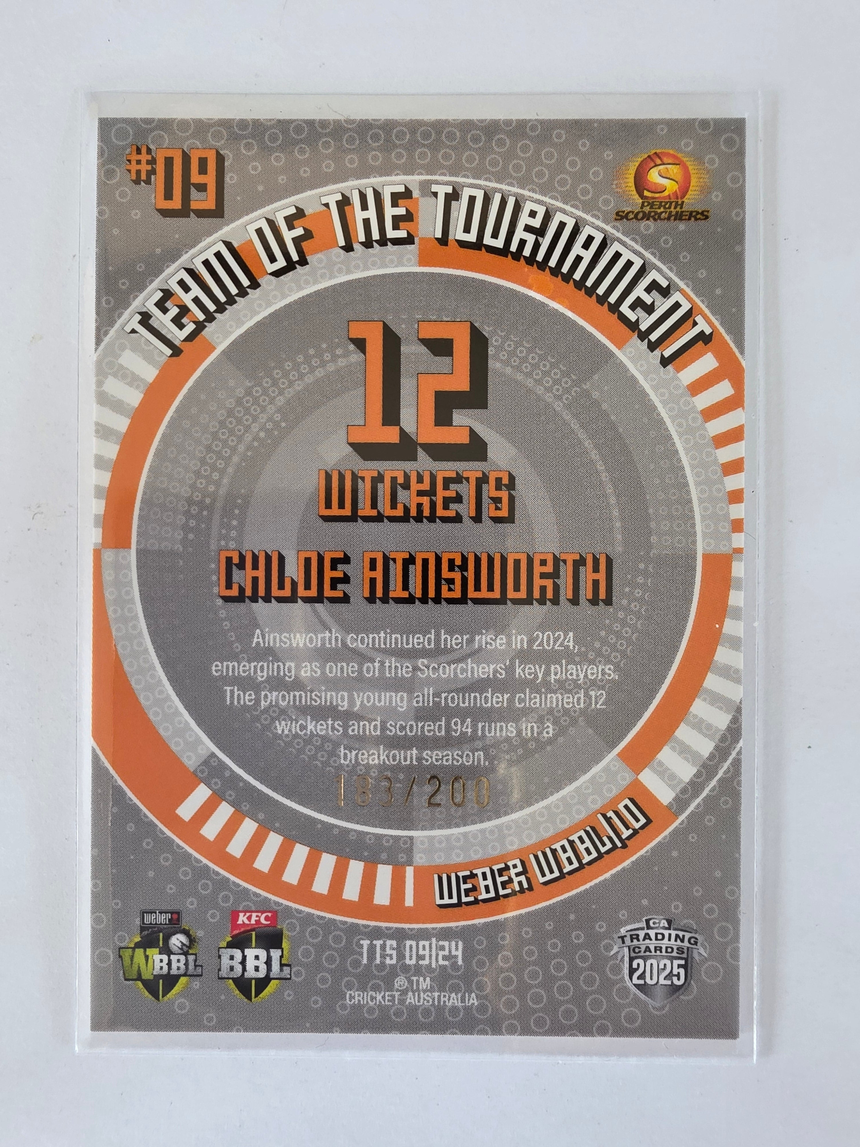 25/26 Cricket Traders |Team of the Tournament SILVER | #TTS09 | #183/200 | Chloe Ainsworth