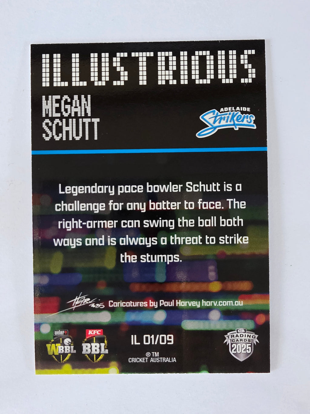 2025/26 Cricket Traders | Illustrious | #IL01 | Megan Schutt | Strikers