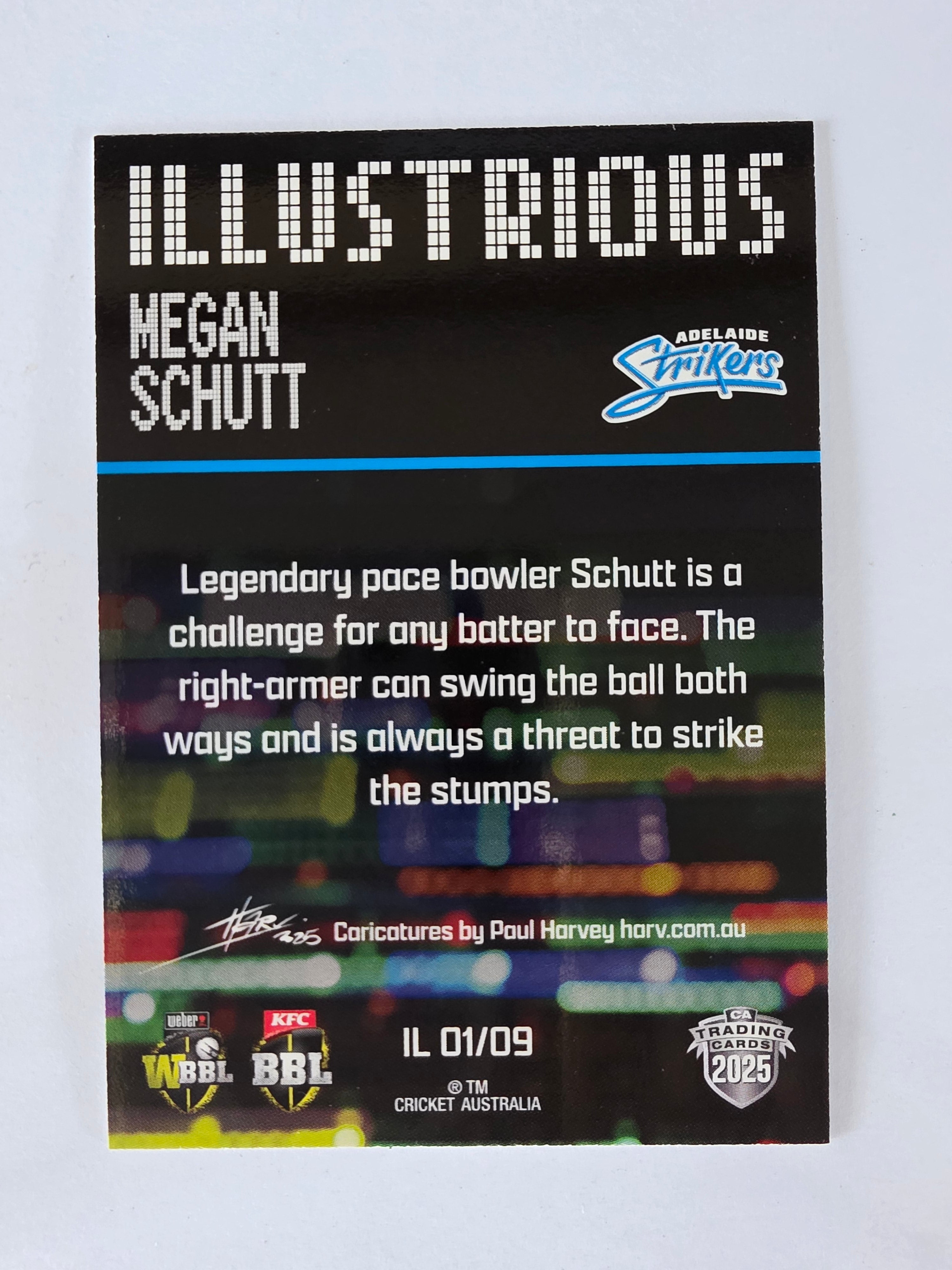 2025/26 Cricket Traders | Illustrious | #IL01 | Megan Schutt | Strikers