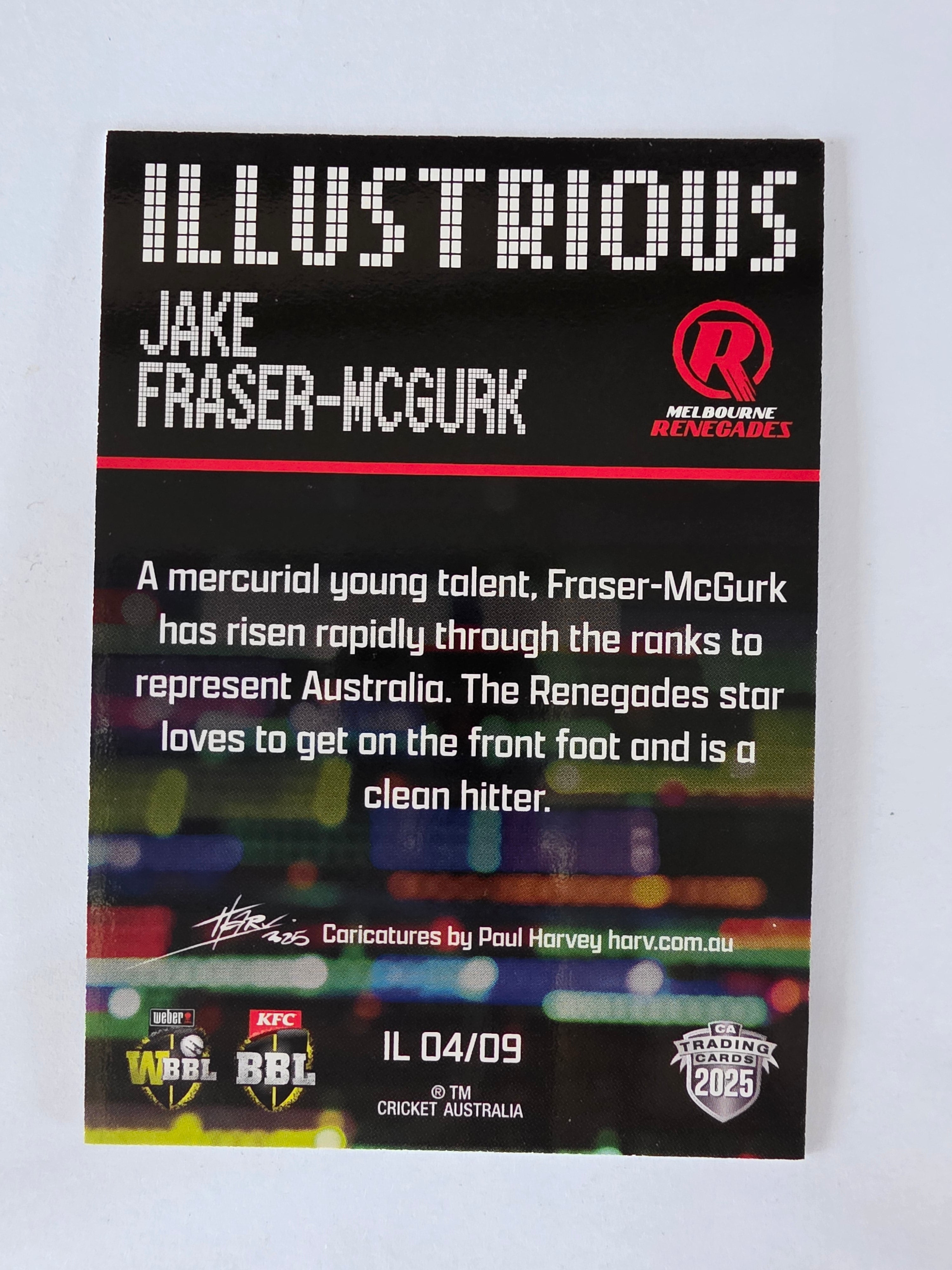 2025/26 Cricket Traders | Illustrious | #IL04 | Jake Fraser-McGurk | Renegades