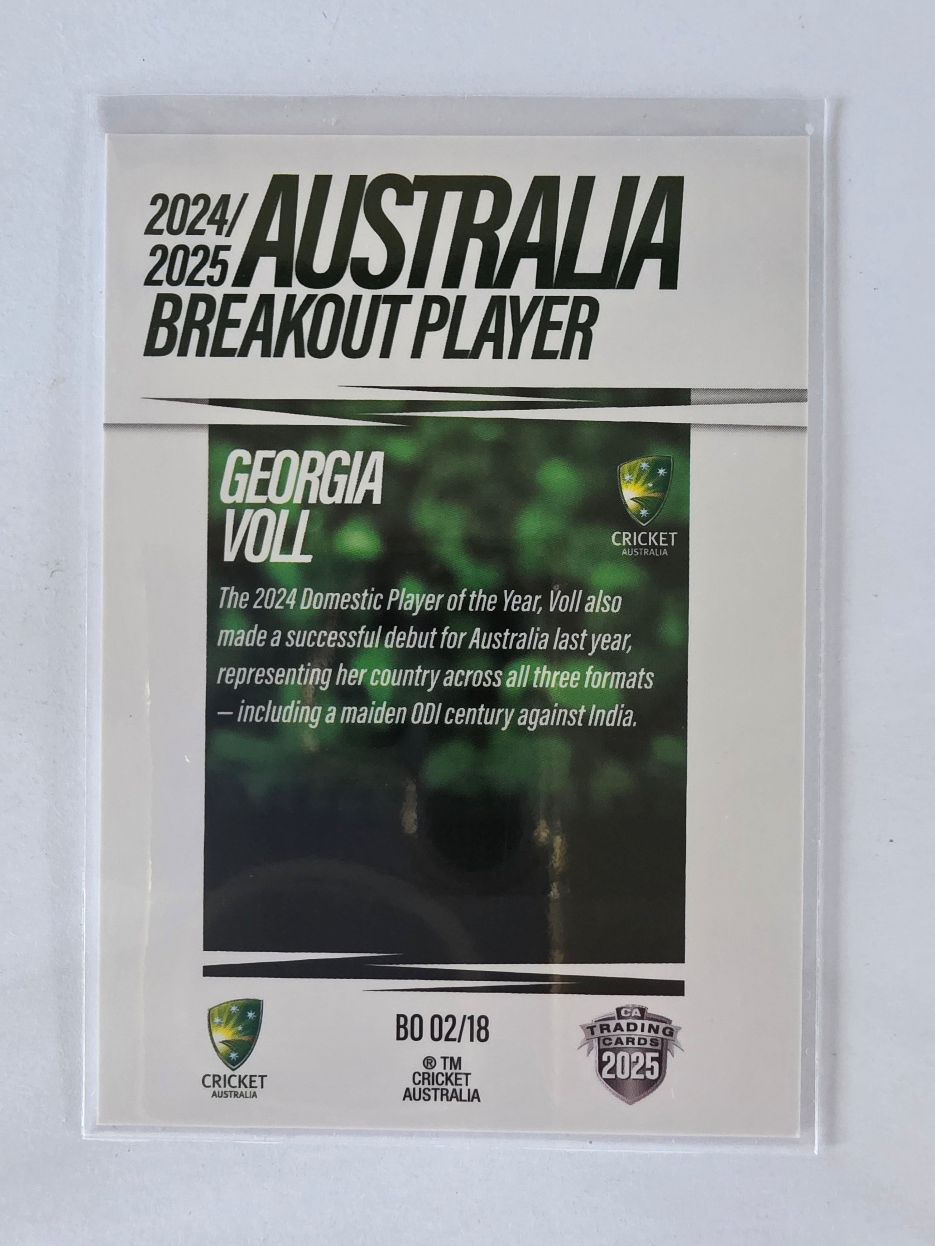 2025/26 Cricket Traders | Breakouts White | #BO02 | Georgia Voll | Australia
