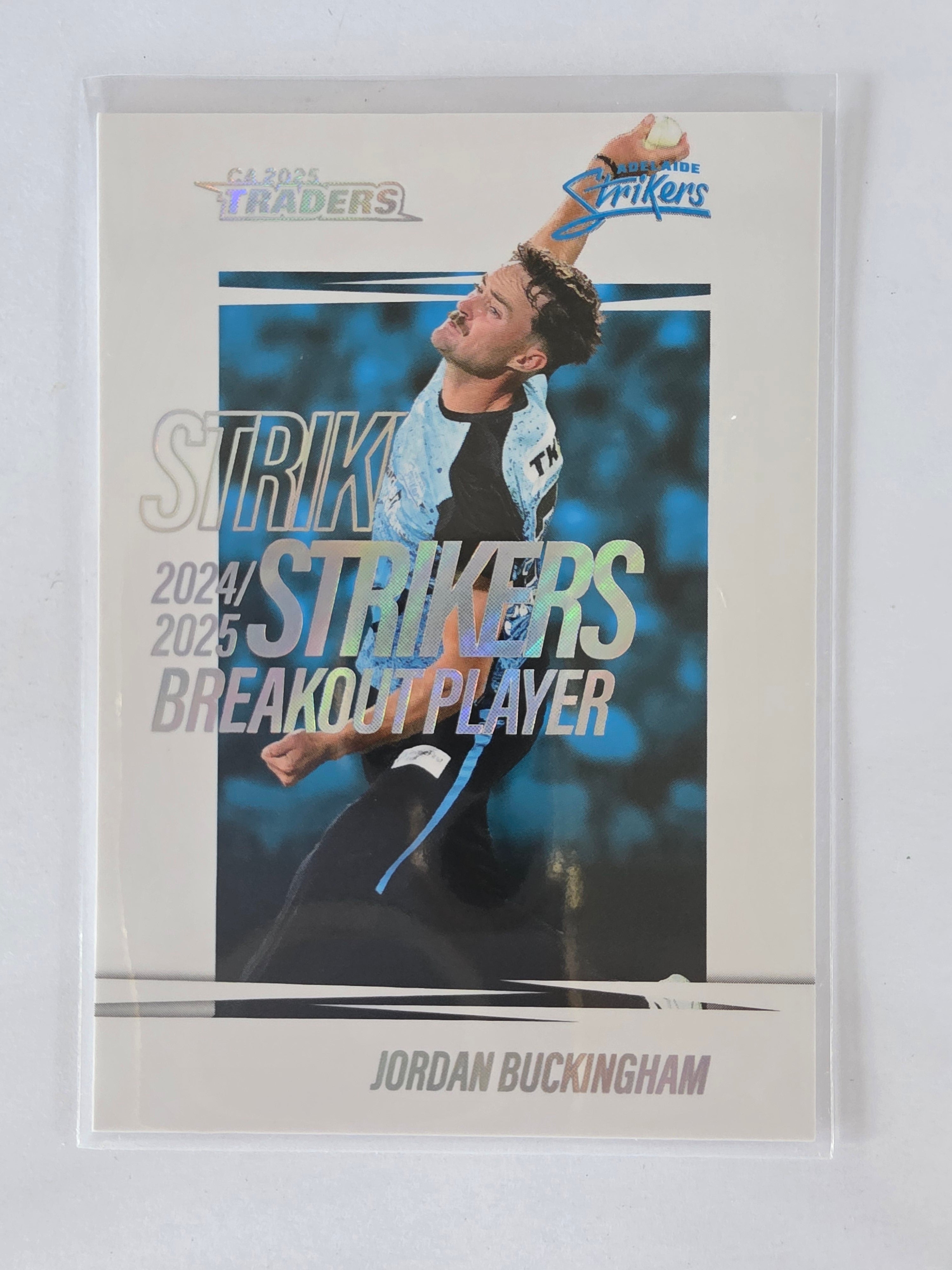 2025/26 Cricket Traders | Breakouts White | #BO03 | Jordan Buckingham | Strikers