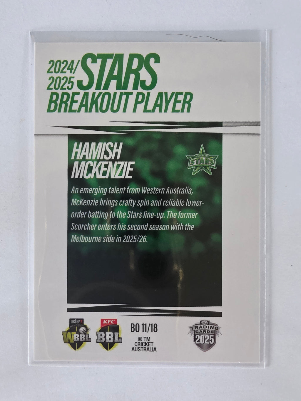 2025/26 Cricket Traders | Breakouts White | #BO11 | Hamish McKenzie | Stars