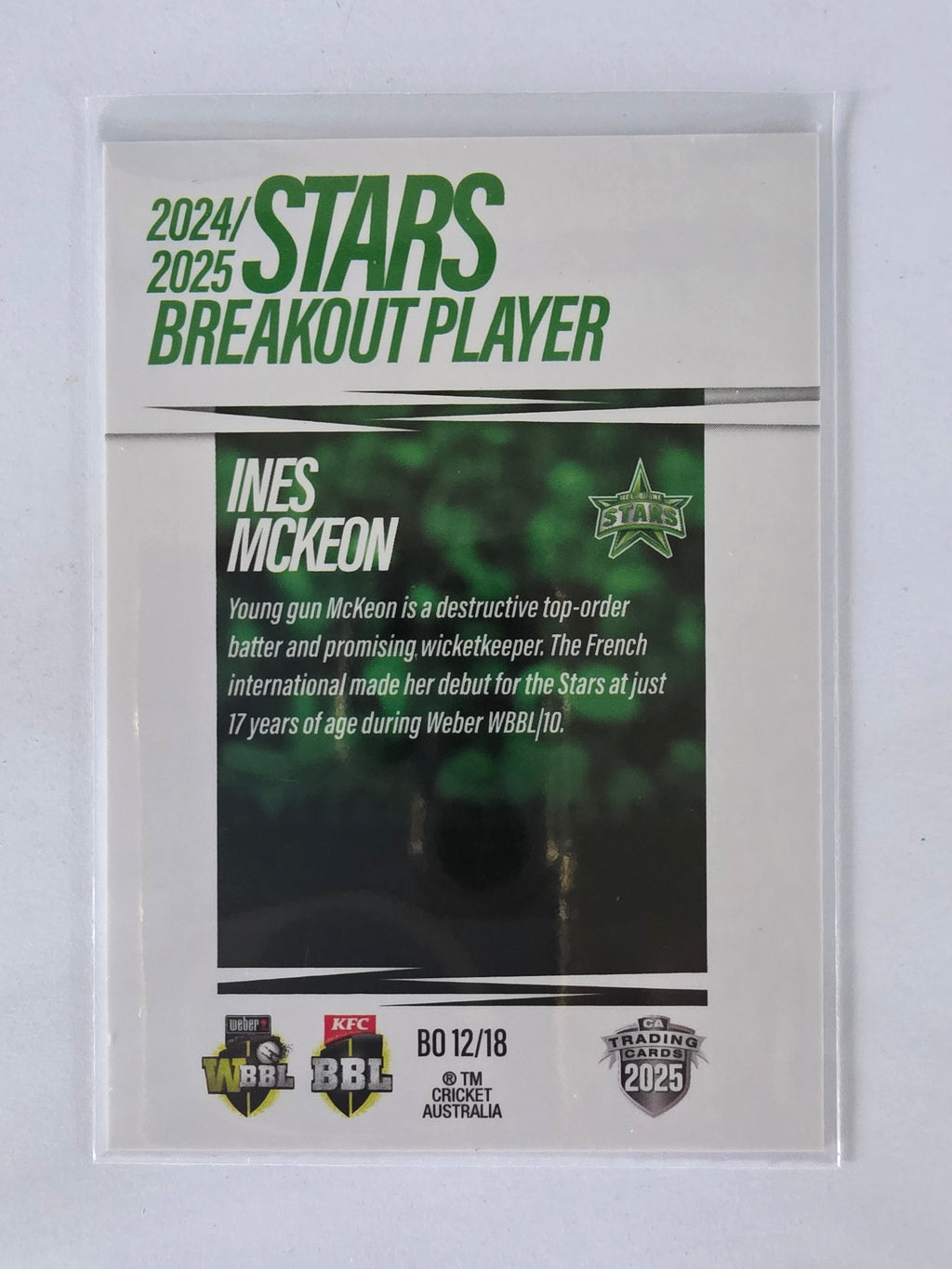 2025/26 Cricket Traders | Breakouts White | #BO12 | Ines McKeon | Stars