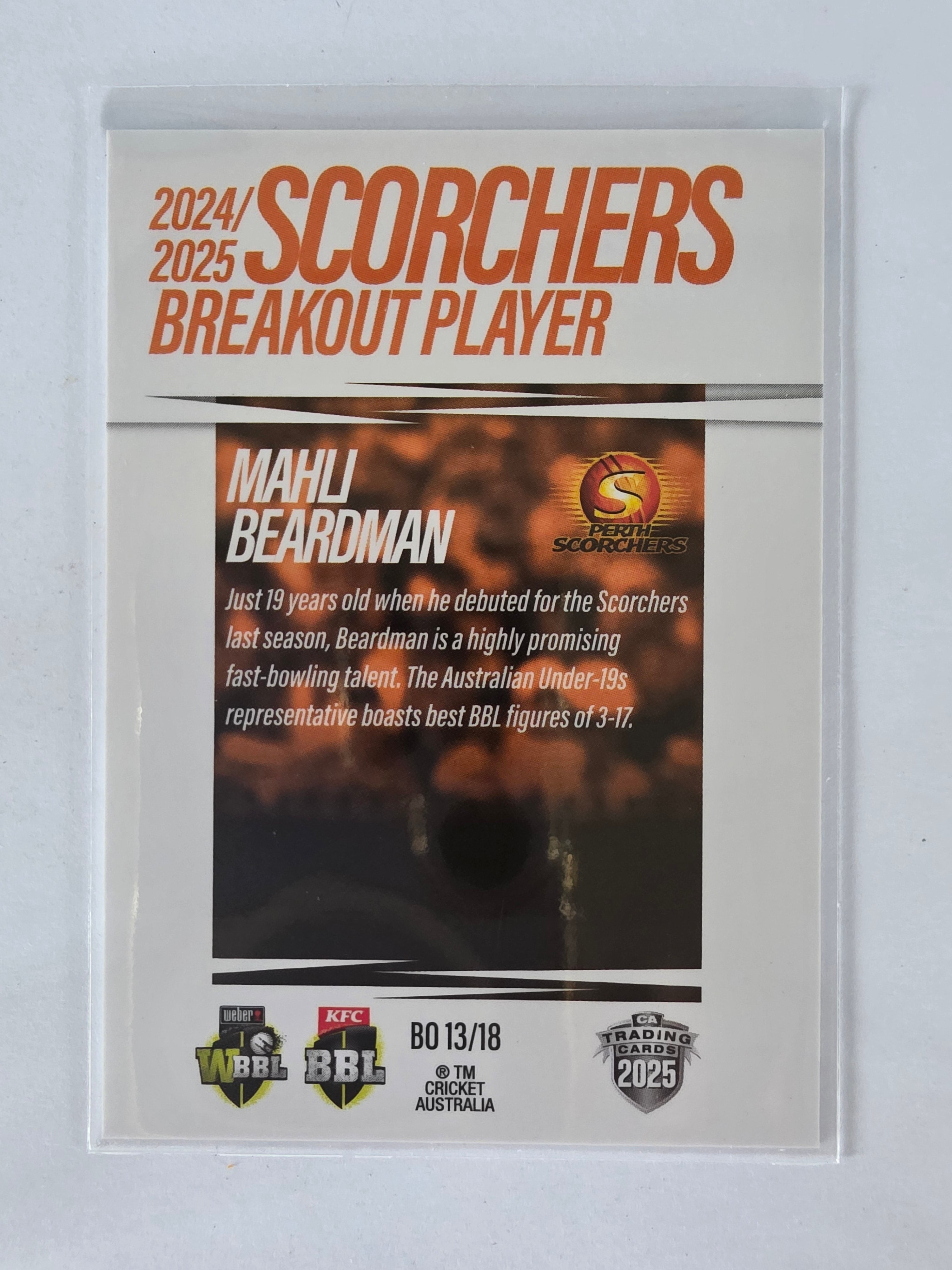2025/26 Cricket Traders | Breakouts White | #BO13 | Mahli Beardman | Scorchers