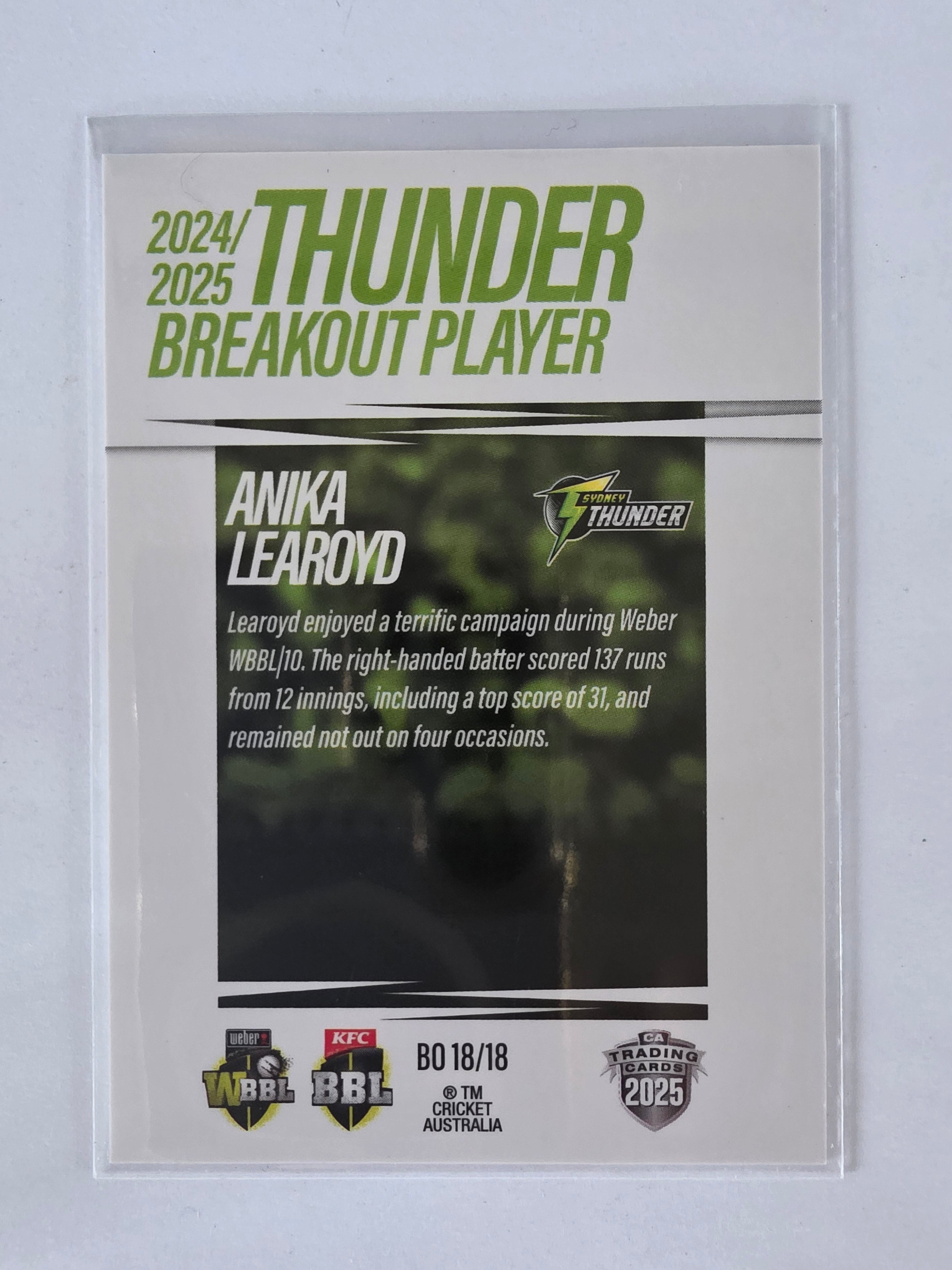 2025/26 Cricket Traders | Breakouts White | #BO18 | Anika Learoyd | Thunder
