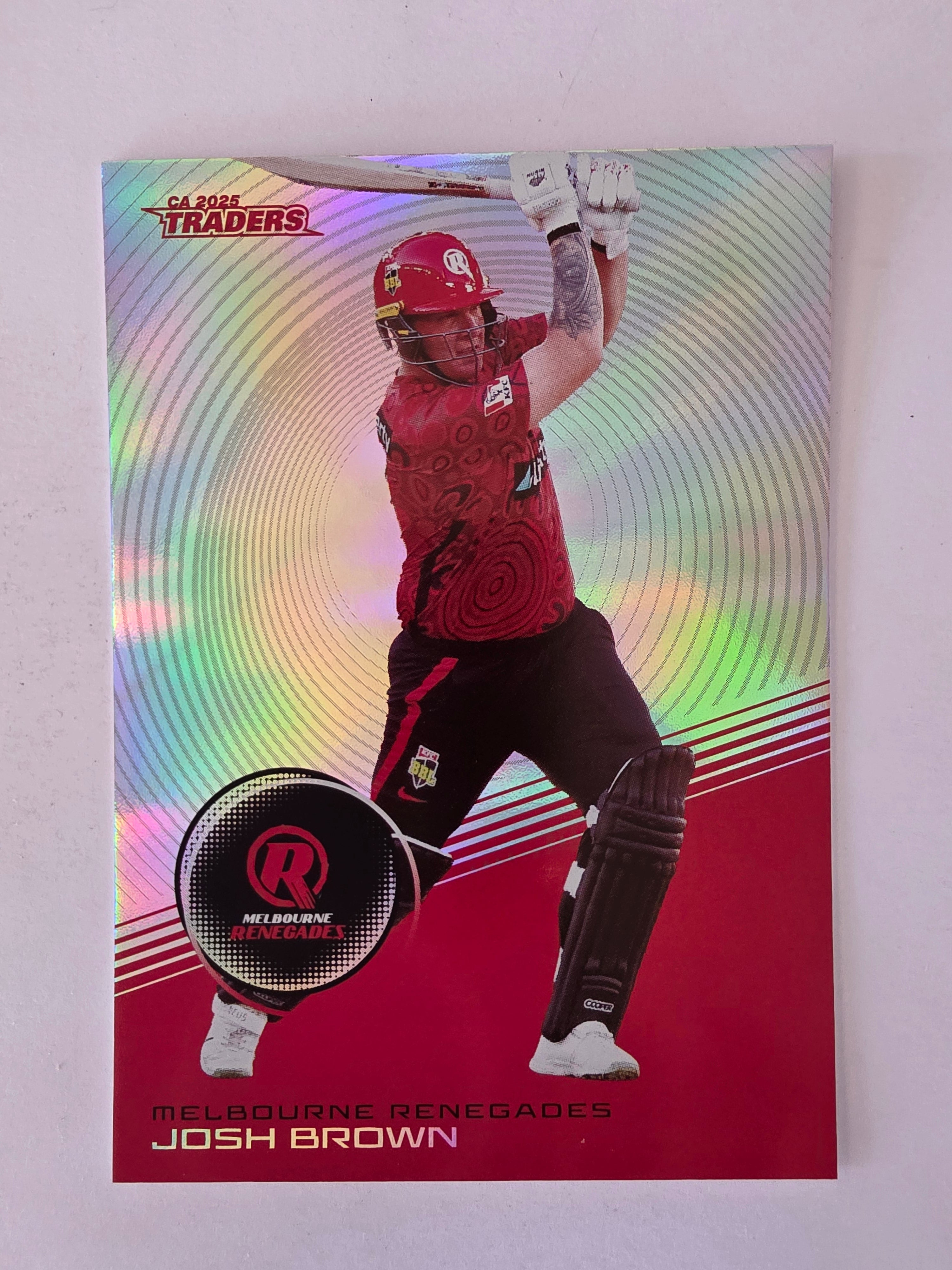 2025/26 Cricket Traders | Silver Parallel | #S091 | Josh Brown | Melb Renegades